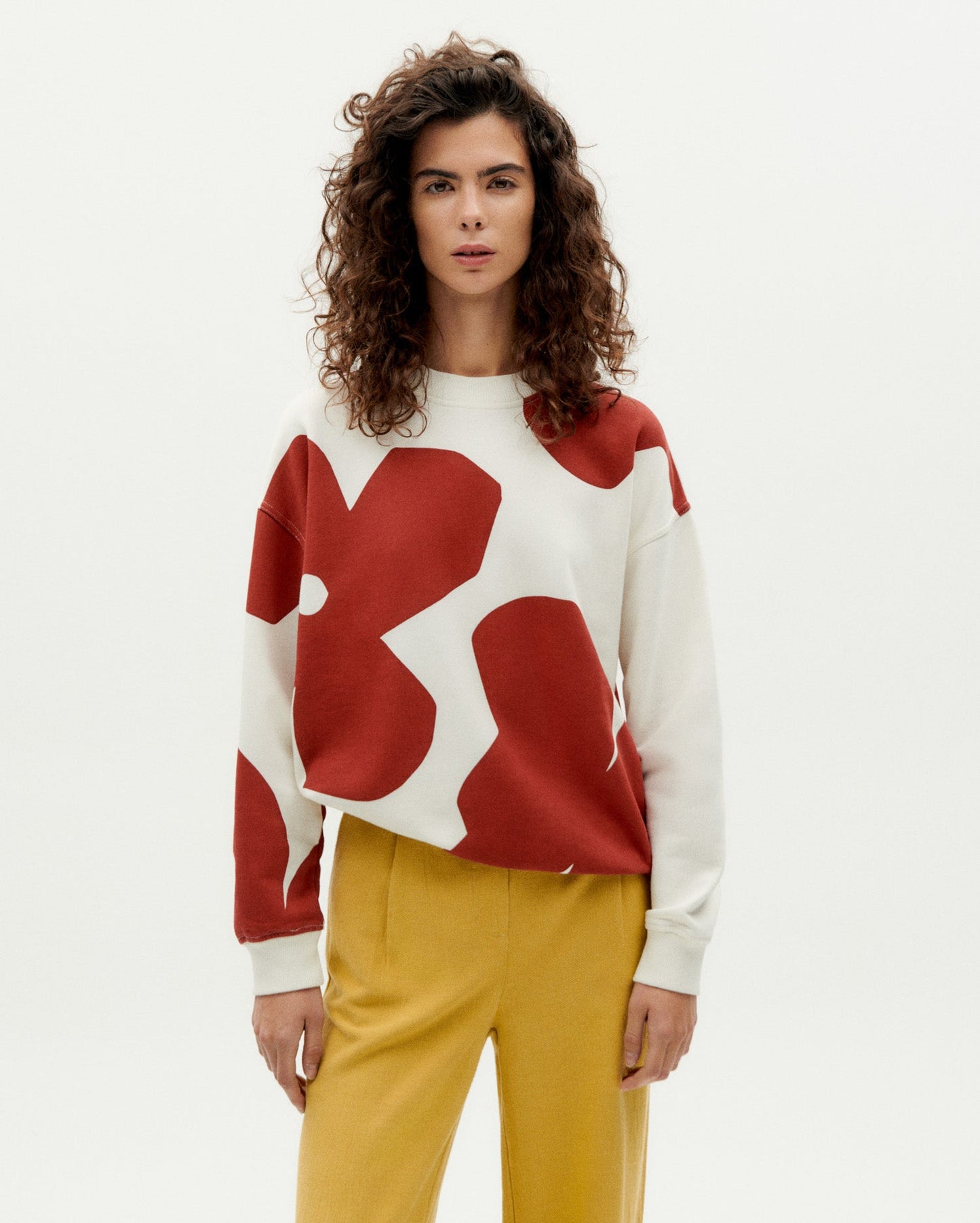 Sweat en coton bio | Blanc à motifs "butterfly super big rfd sweatshirt"