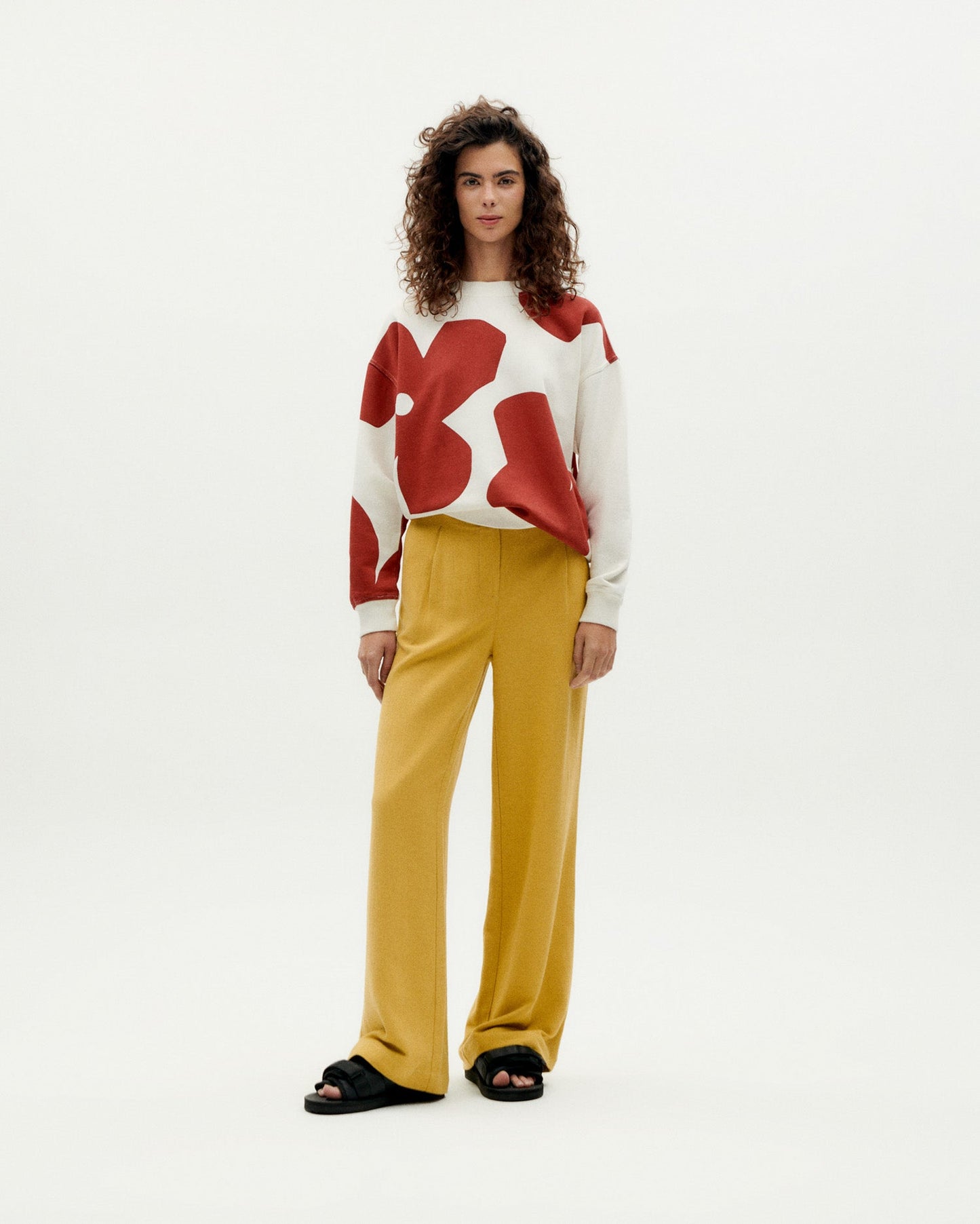 Sweat en coton bio | Blanc à motifs "butterfly super big rfd sweatshirt"