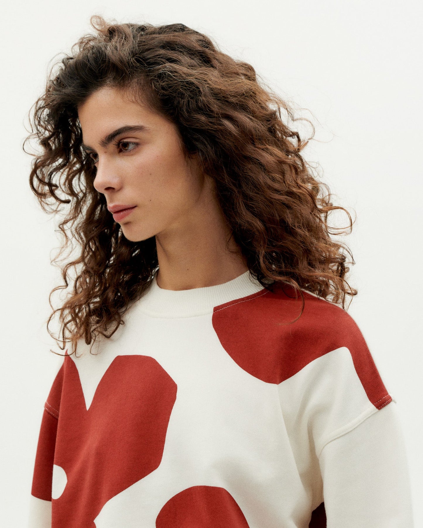 Sweat en coton bio | Blanc à motifs "butterfly super big rfd sweatshirt"