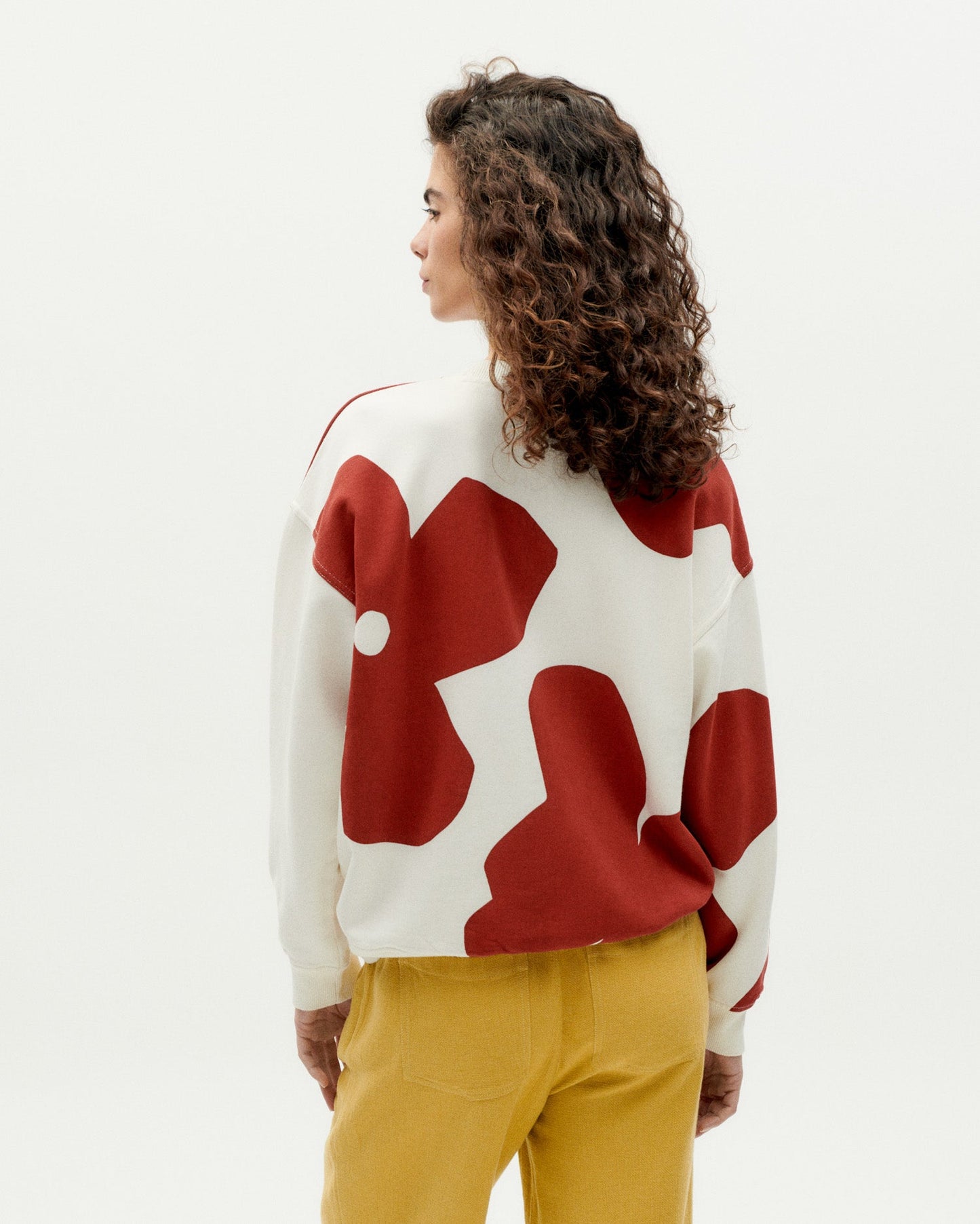 Sweat en coton bio | Blanc à motifs "butterfly super big rfd sweatshirt"