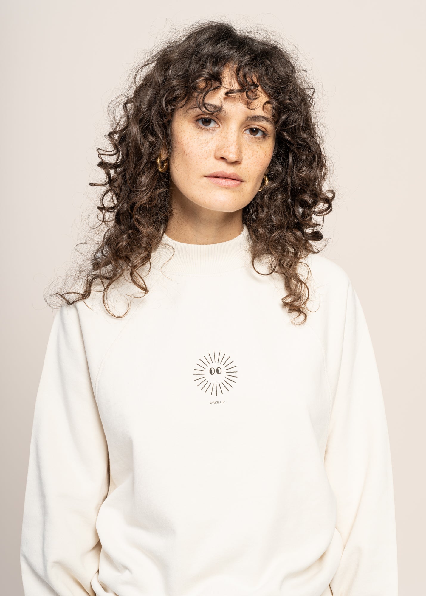 Sweat en coton bio | blanc "soleil white fantine sweatshirt"
