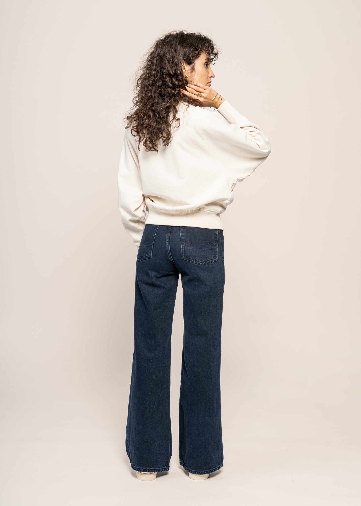 Sweat en coton bio | blanc "soleil white fantine sweatshirt"