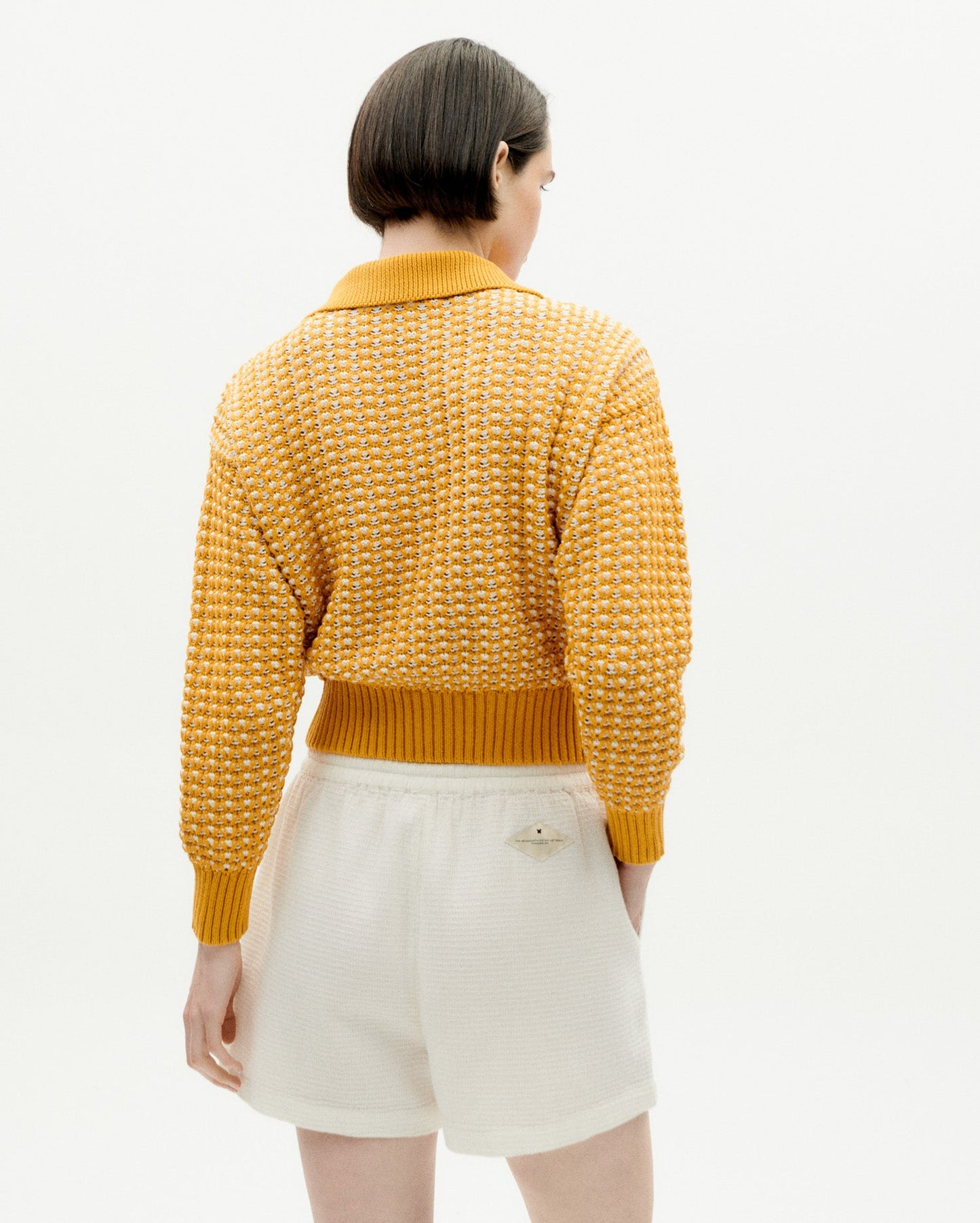 Short texturé en coton bio | blanc "undyed loop geranio shorts"