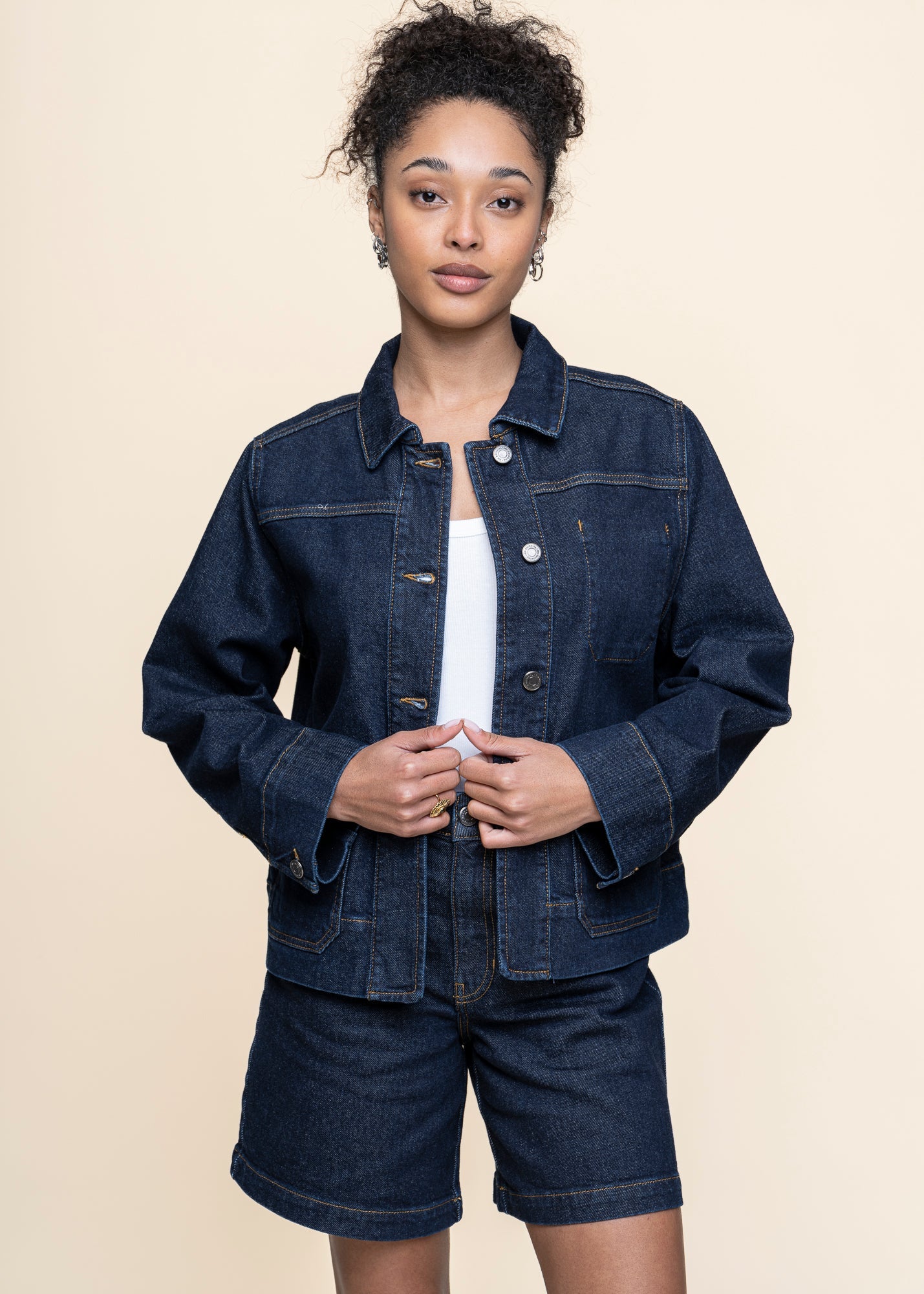 Veste jean en coton biologique | bleu "denim medium wash debbie jacket - denim"