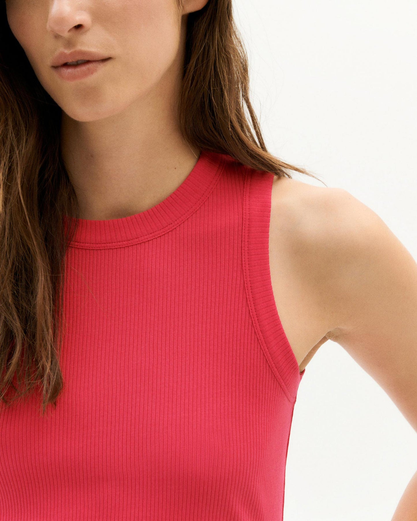 Débardeur côtelé en coton bio | rose "fucsia juliette top"