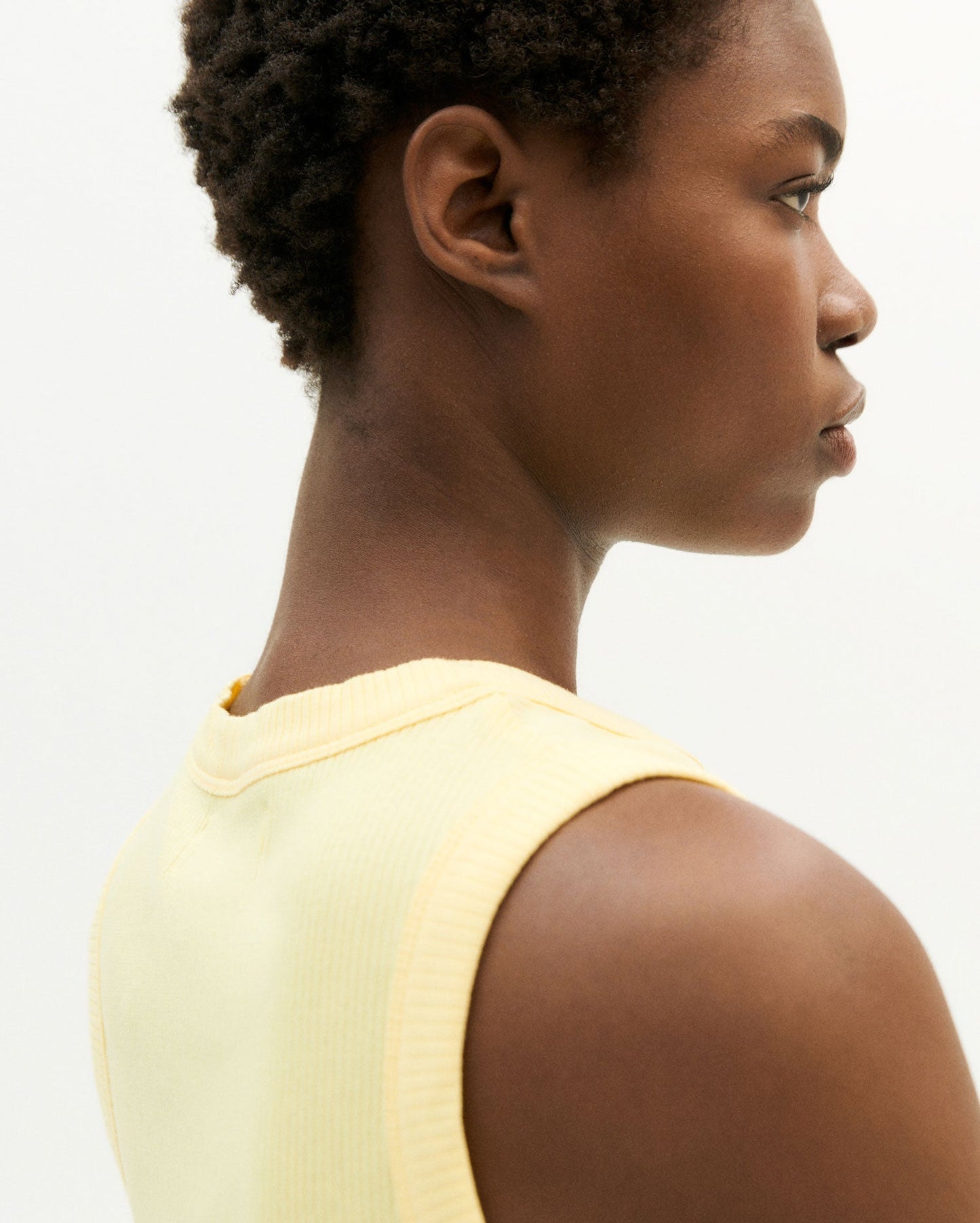 Débardeur côtelé en coton bio | jaune "yellow juliette top"
