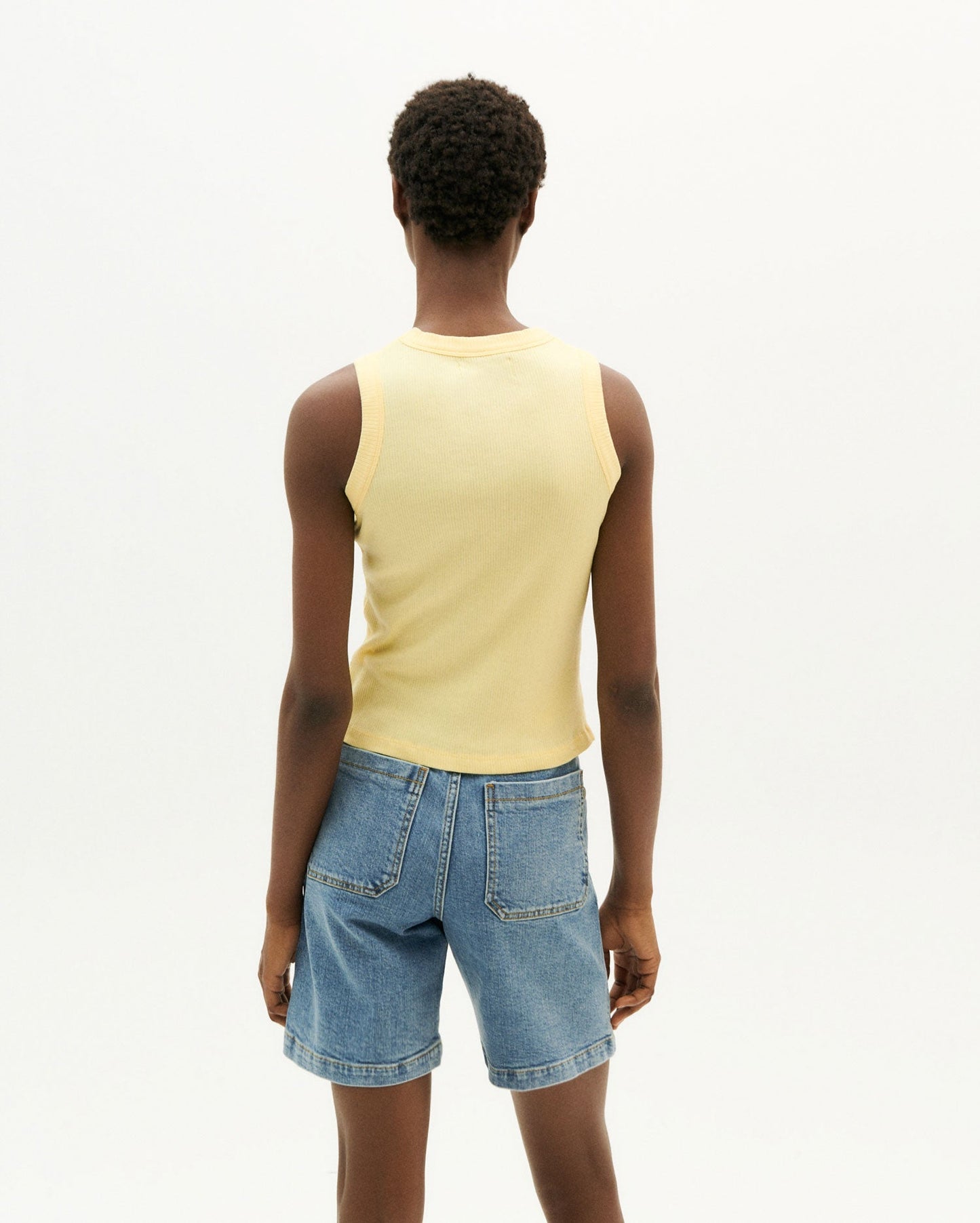 Débardeur côtelé en coton bio | jaune "yellow juliette top"