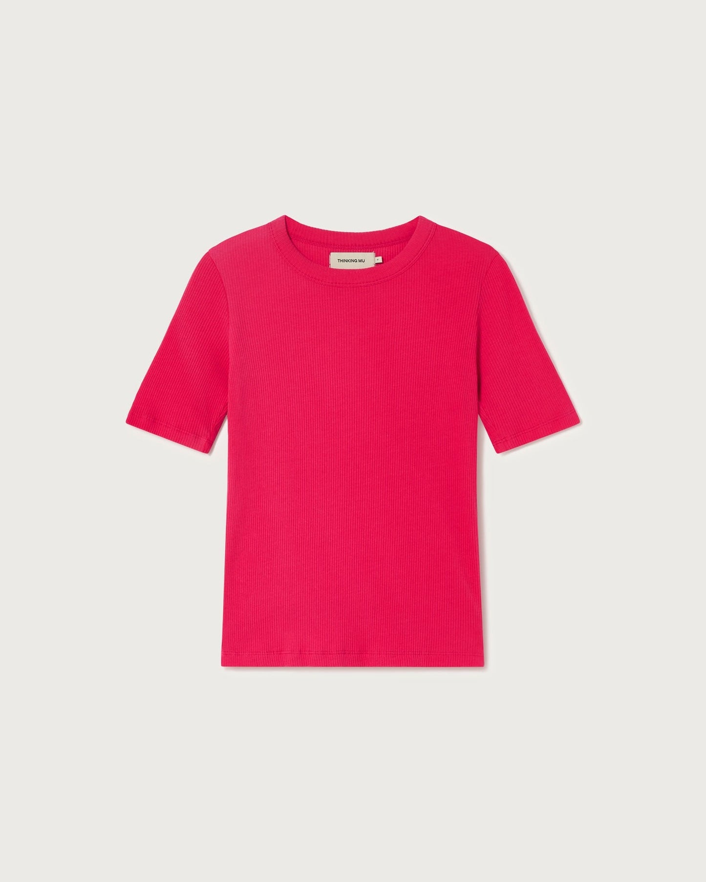 T-shirt côtelé rose fuchsia en coton bio - fucsia dakota top