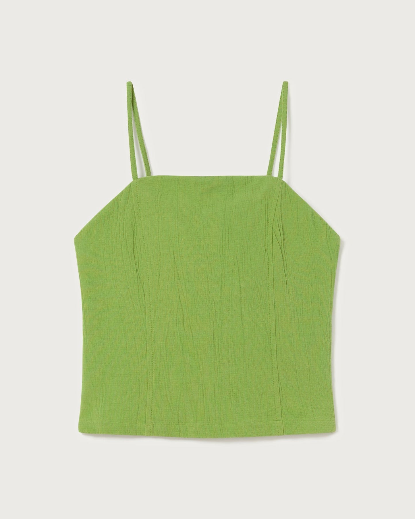 Top vert texturé en coton bio - green ada top