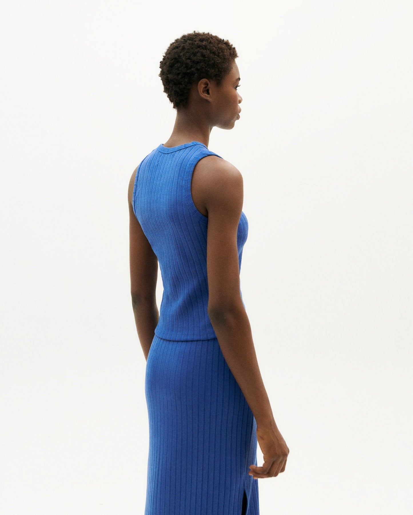 Débardeur bleu en ecovero et coton recyclé - royal blue trash turkana top