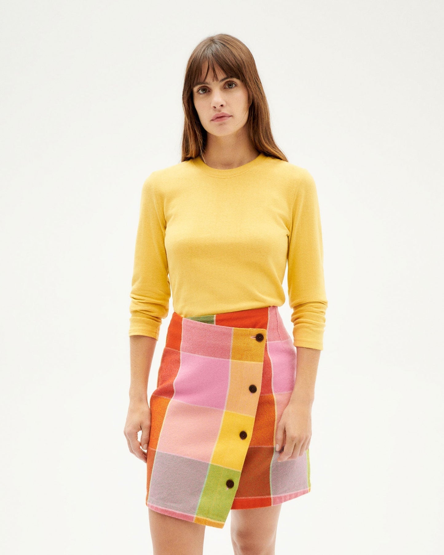 Jupe portefeuille en coton bio | Multicolore "art blanket mila skirt"