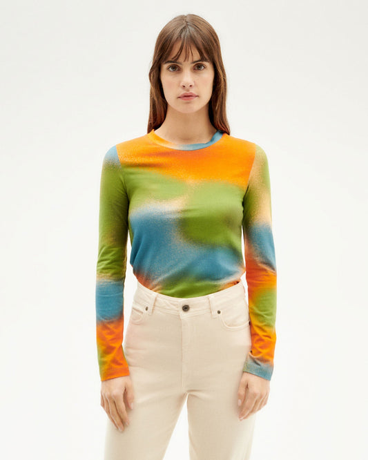 T-shirt manches longues en coton bio | Multicolore "dust brisa top"