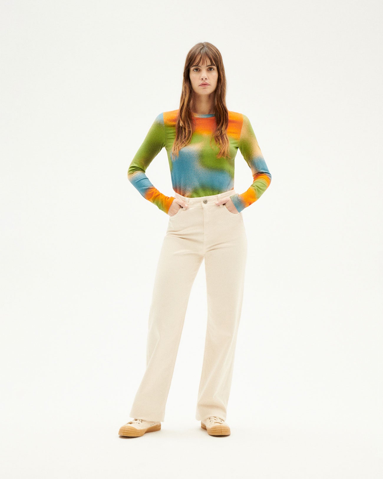 T-shirt manches longues en coton bio | Multicolore "dust brisa top"