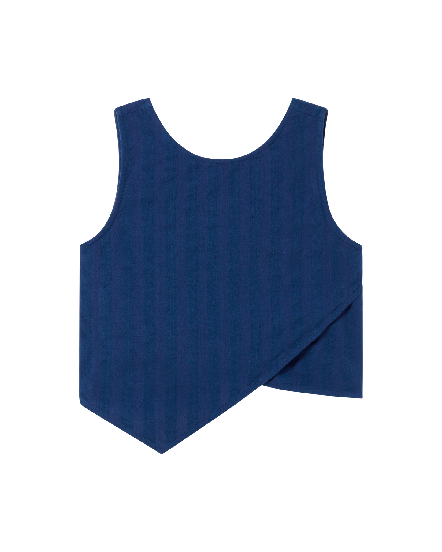Top en coton bio | Marine "navy big seersucker eda top"