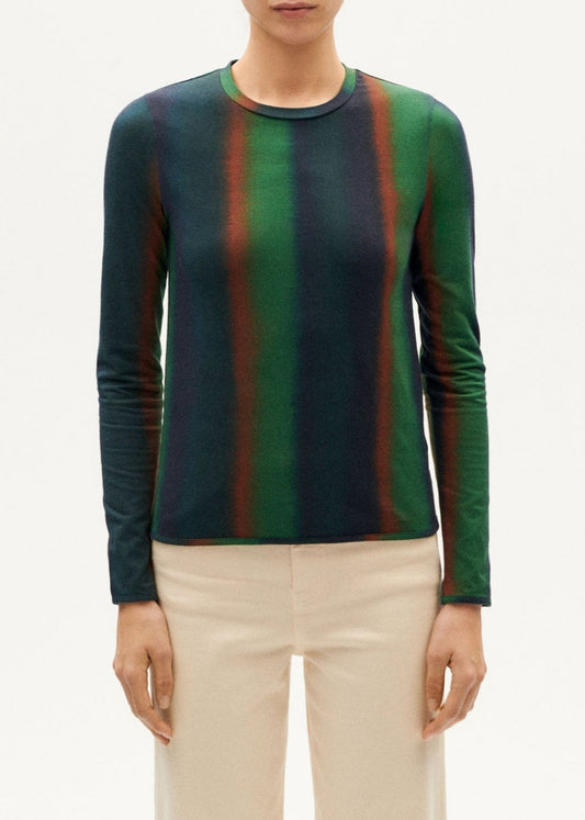 T-shirt manches longues en coton bio | multicolore "swamp brisa top"