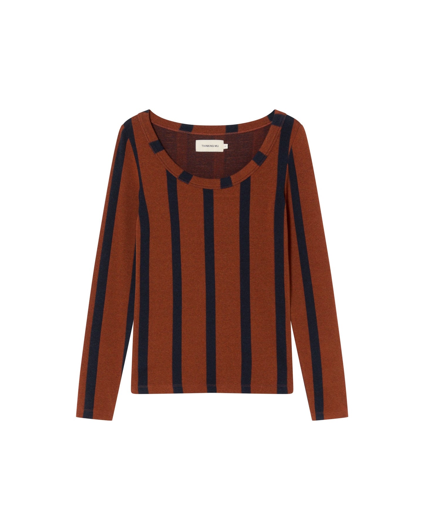T-shirt manches longues matières recyclées | marron "toasted navy casilda top"