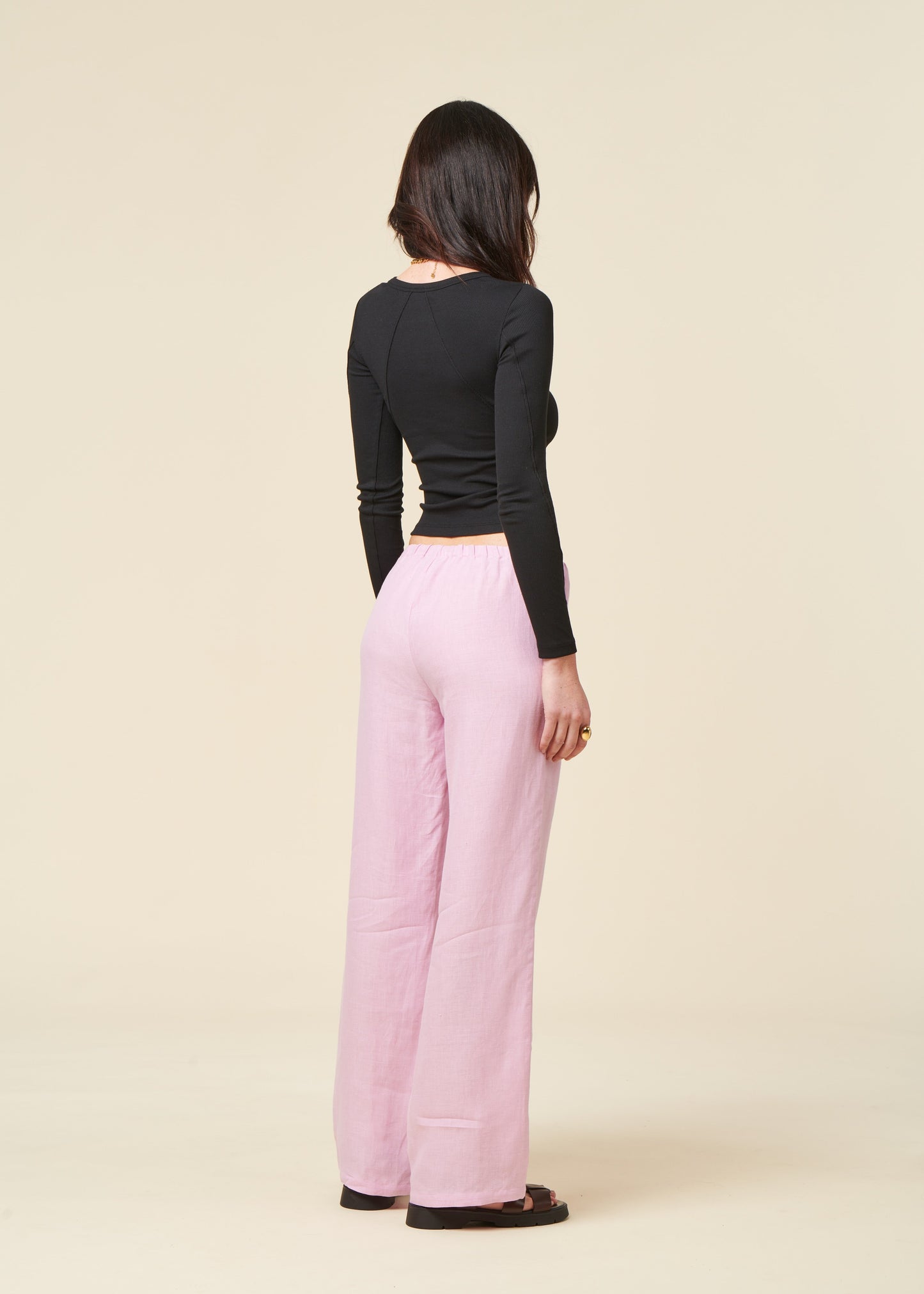 Pantalon en lin | rose "Sjov - light orchid"