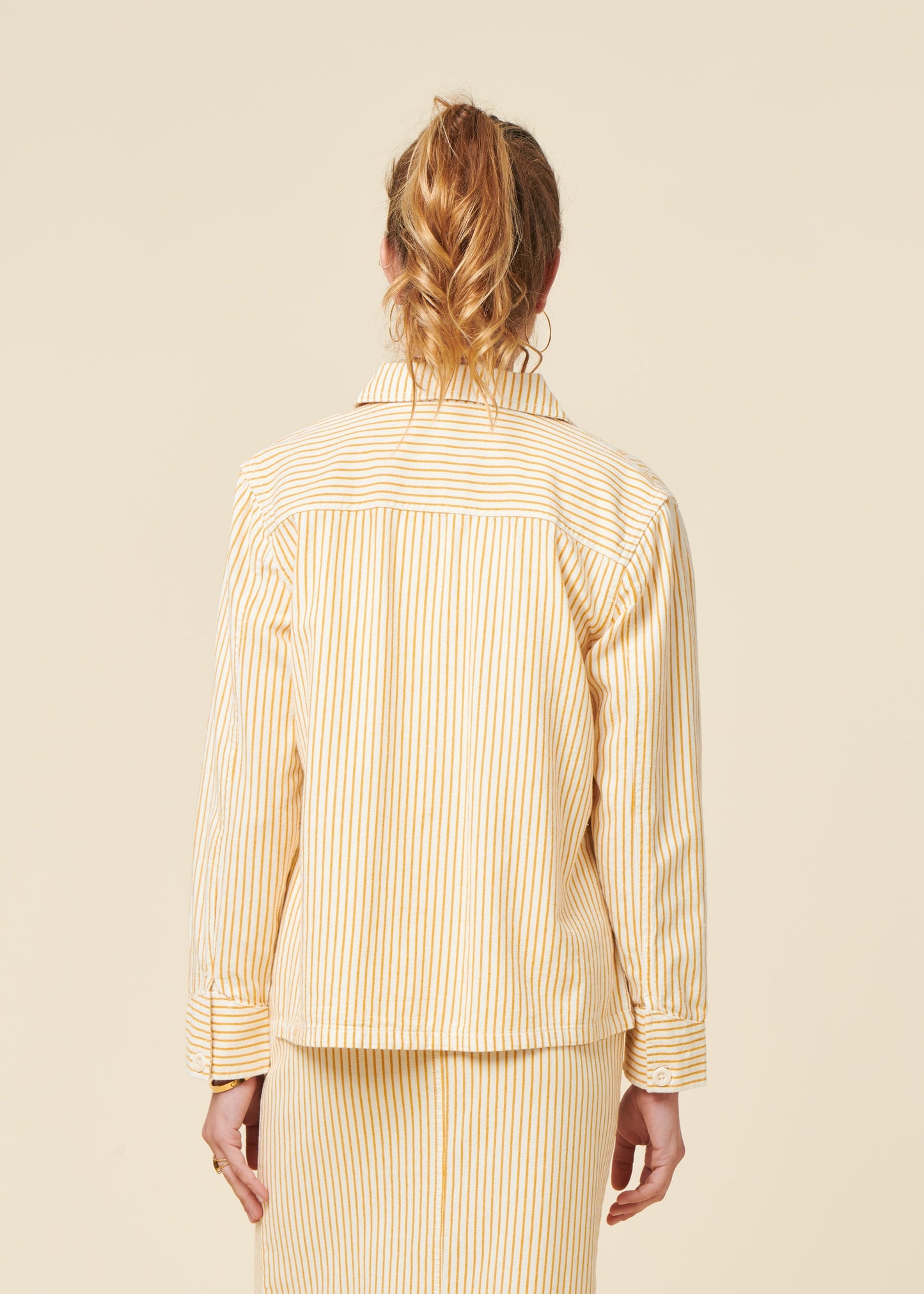 Veste en coton biologique | jaune "Jacket stiby work stripe yellow - yellow"