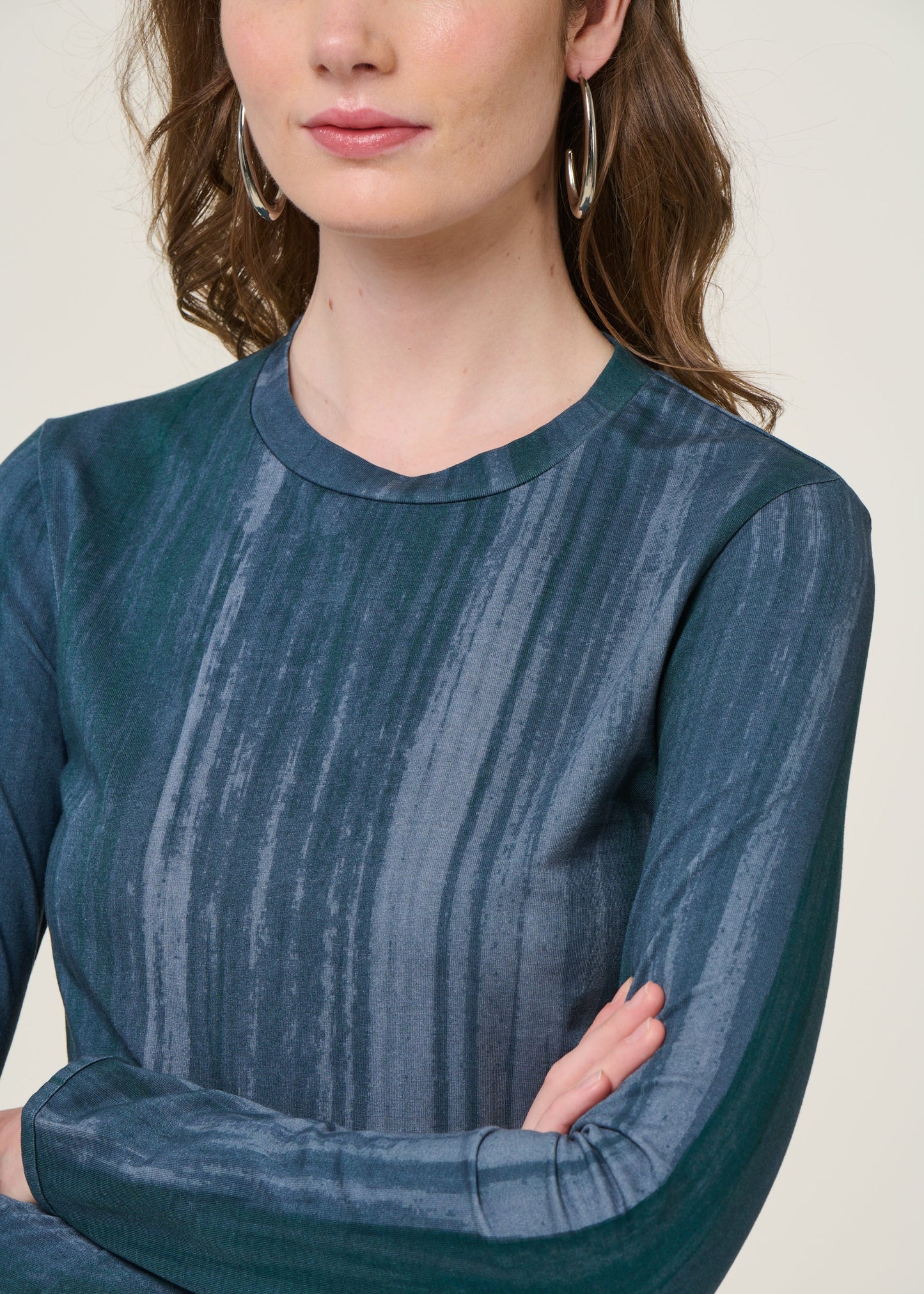 T-shirt manches longues en coton bio | bleu "ombre blue brisa top - multicolor"