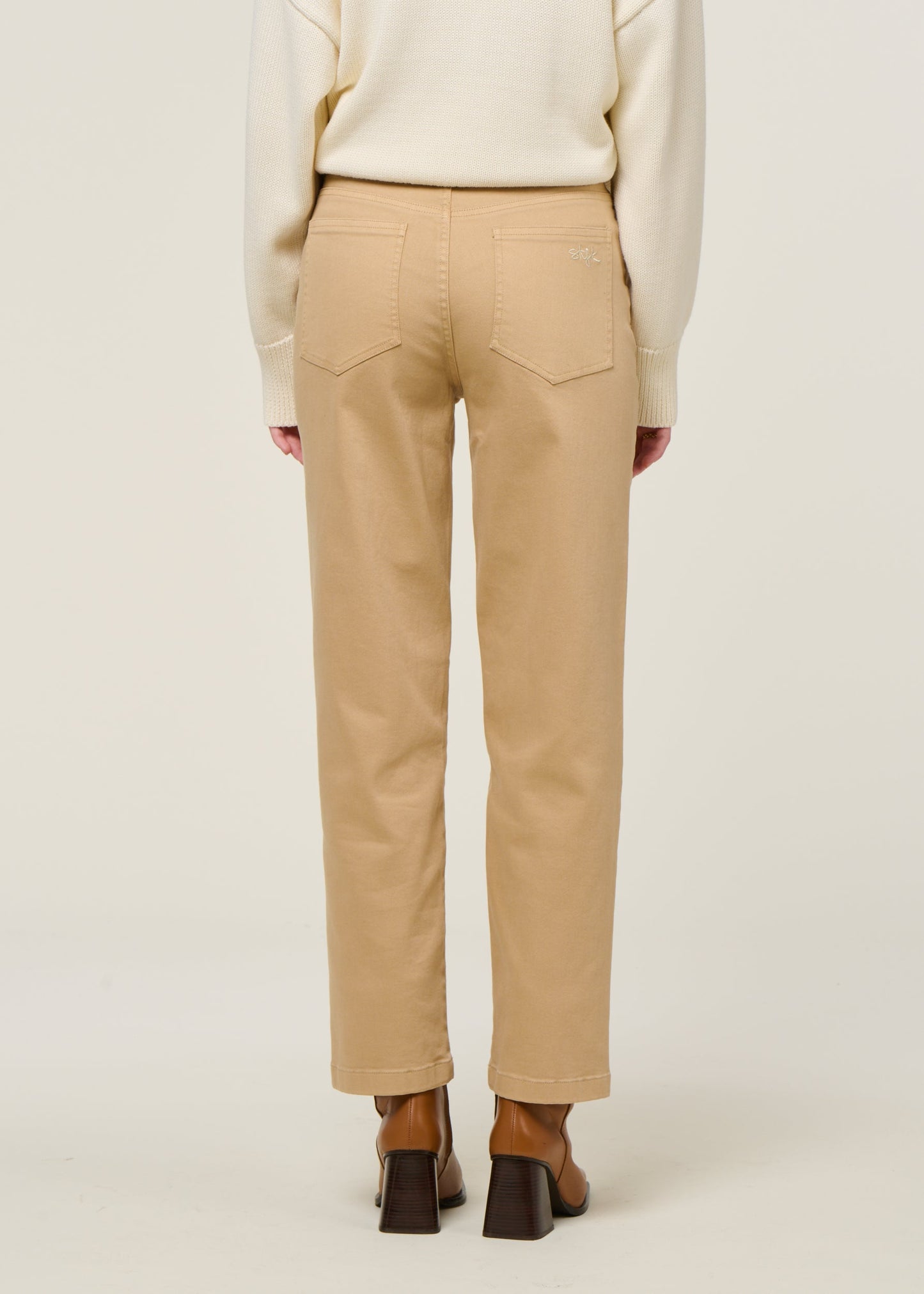 Pantalon droit en coton bio | beige "ibia"
