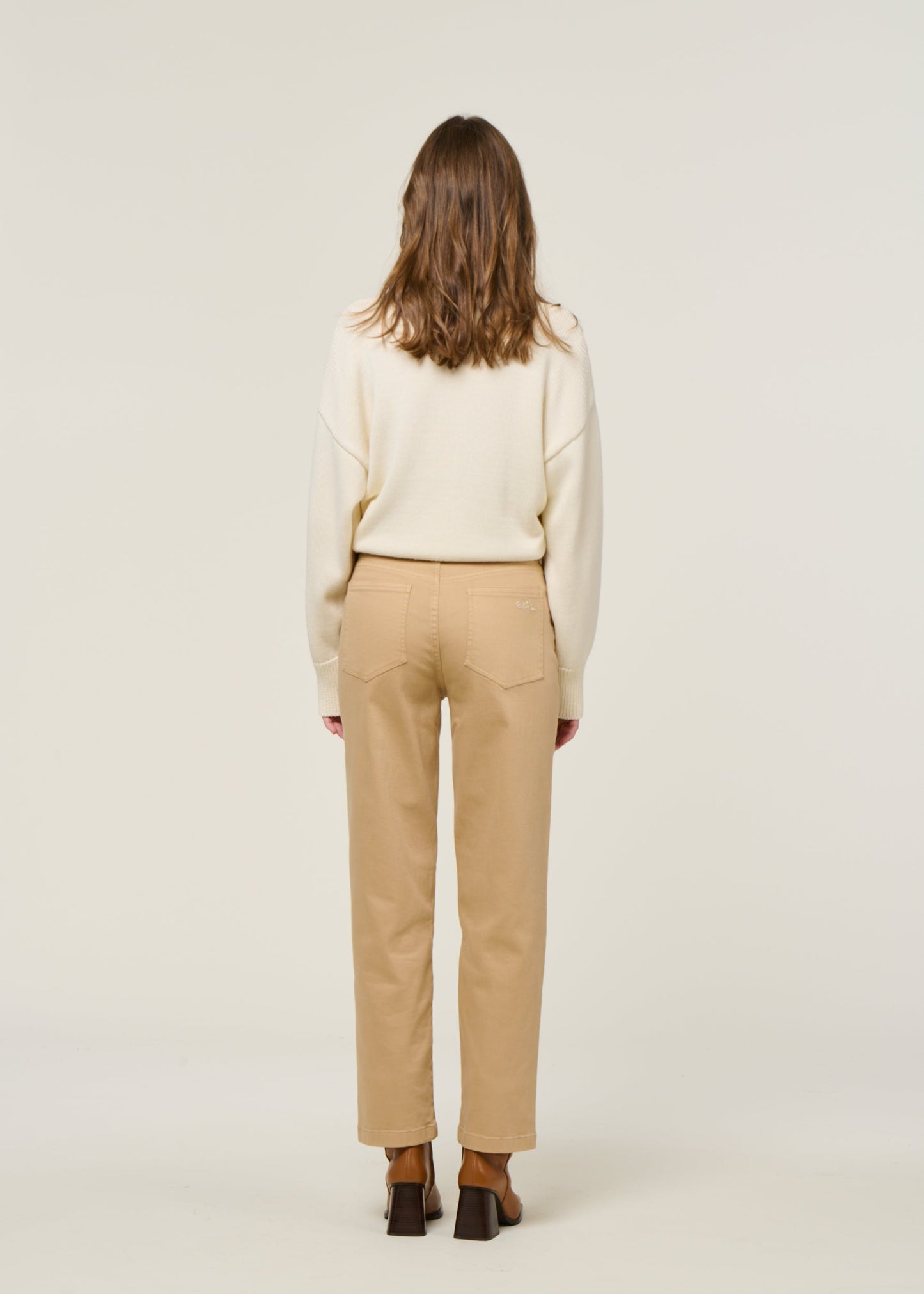 Pantalon droit en coton bio | beige "ibia"