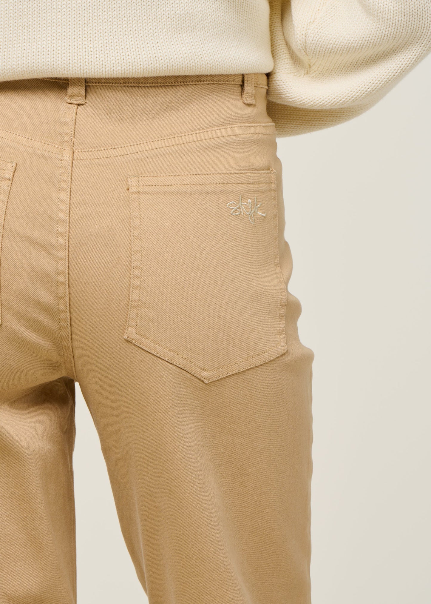 Pantalon droit en coton bio | beige "ibia"