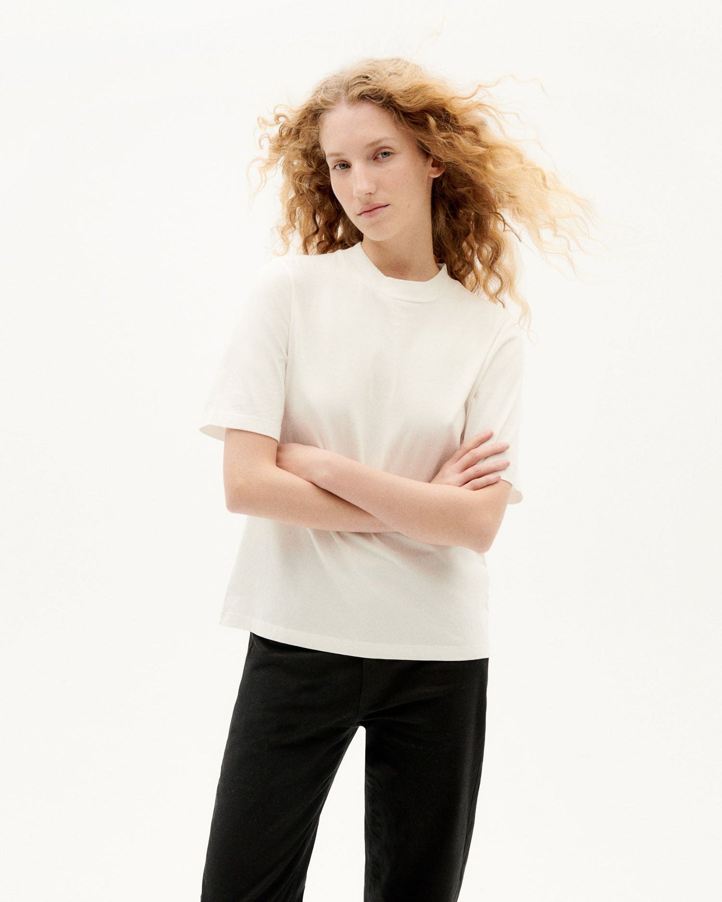 T-shirt manches courtes en coton bio | blanc "Mock"
