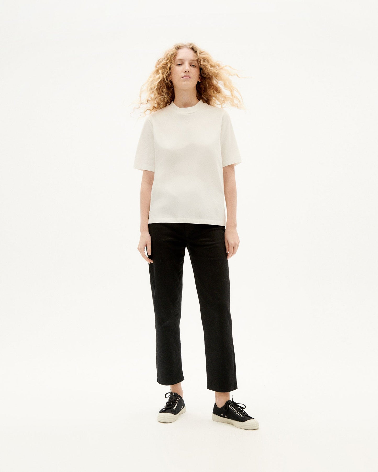 T-shirt manches courtes en coton bio | blanc "Mock"