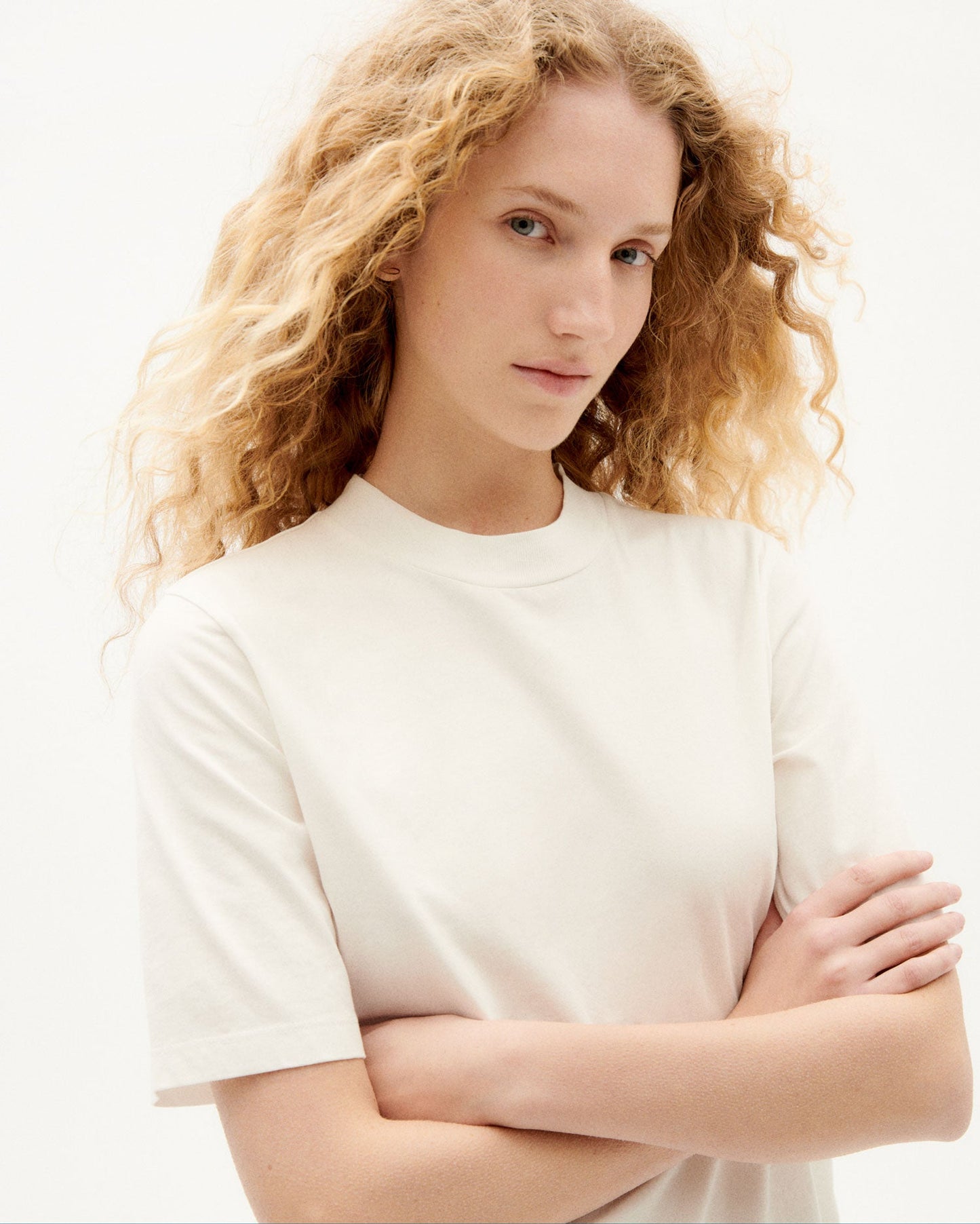 T-shirt manches courtes en coton bio | blanc "Mock"