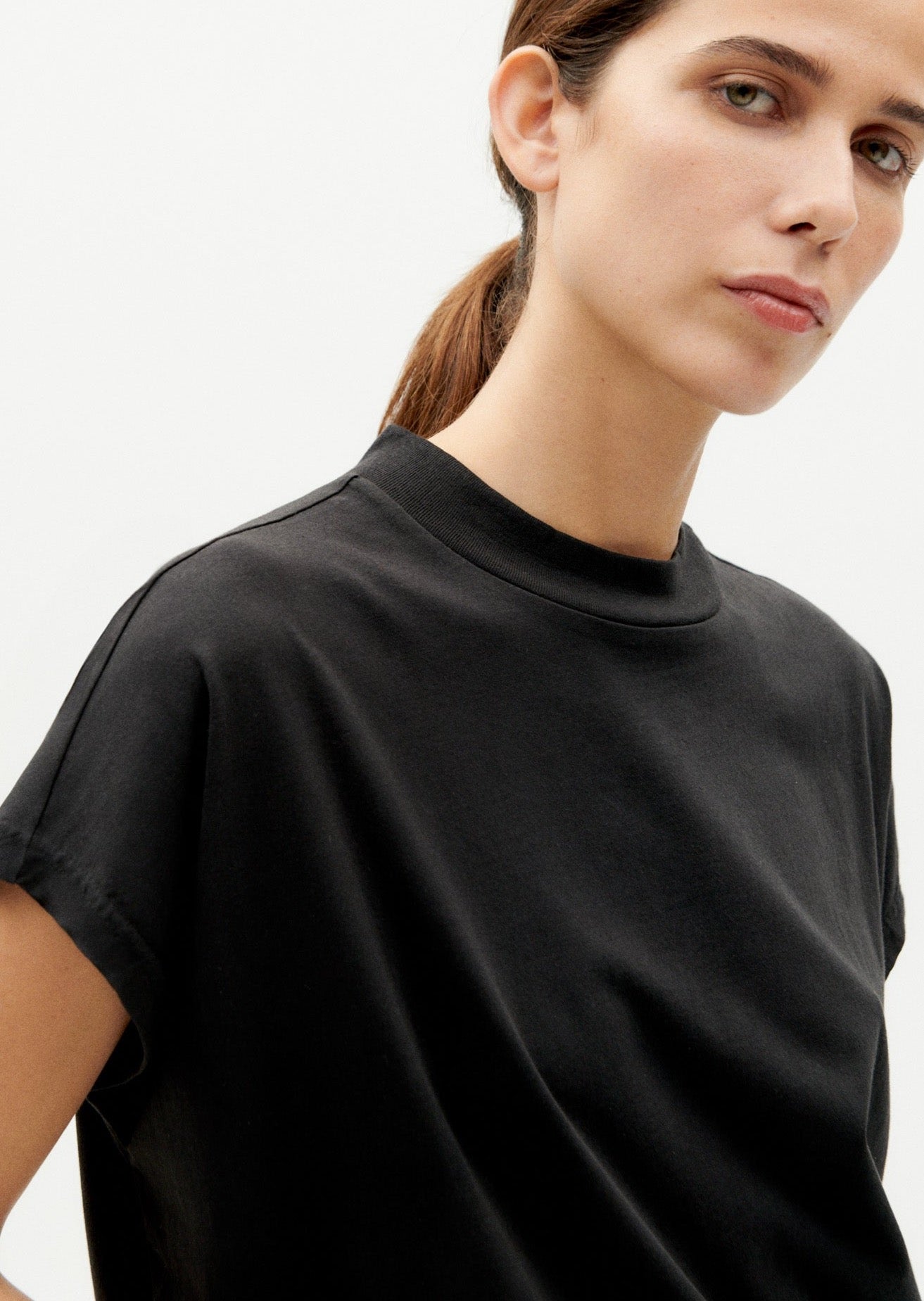 T-shirt manches courtes en coton bio | noir "Volta"