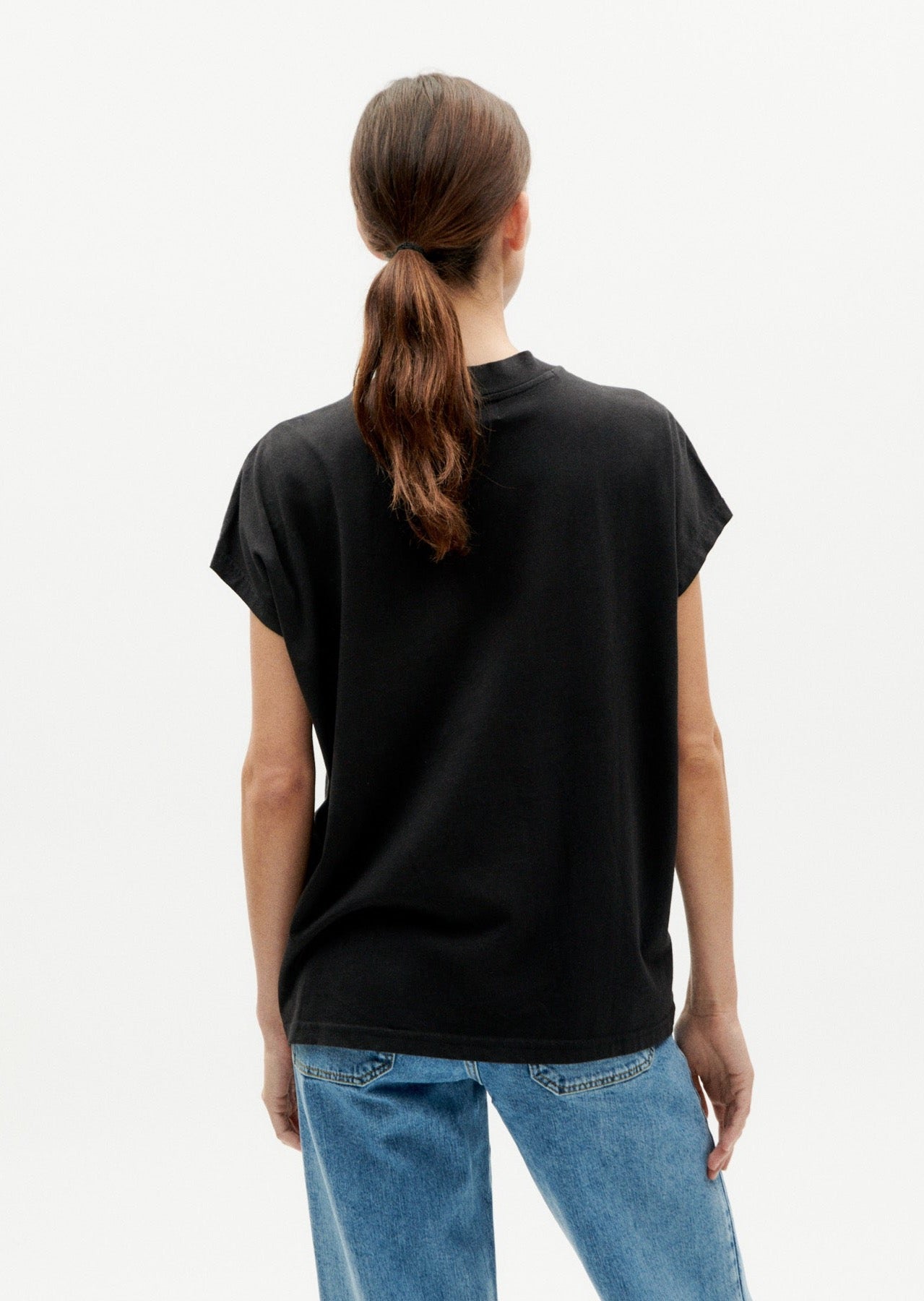 T-shirt manches courtes en coton bio | noir "Volta"