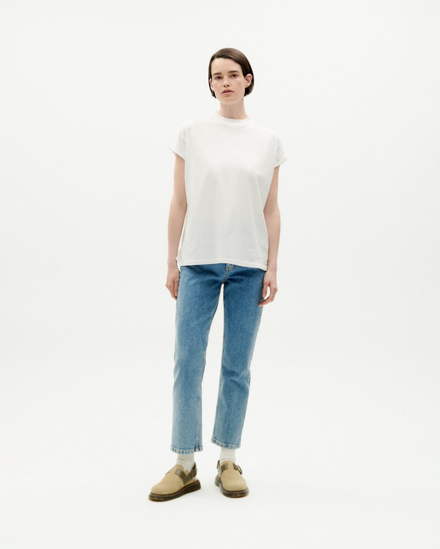 T-shirt manches courtes en coton bio | blanc 'Volta'