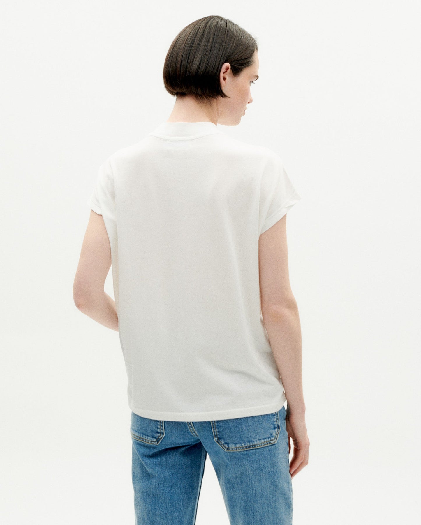 T-shirt manches courtes en coton bio | blanc 'Volta'