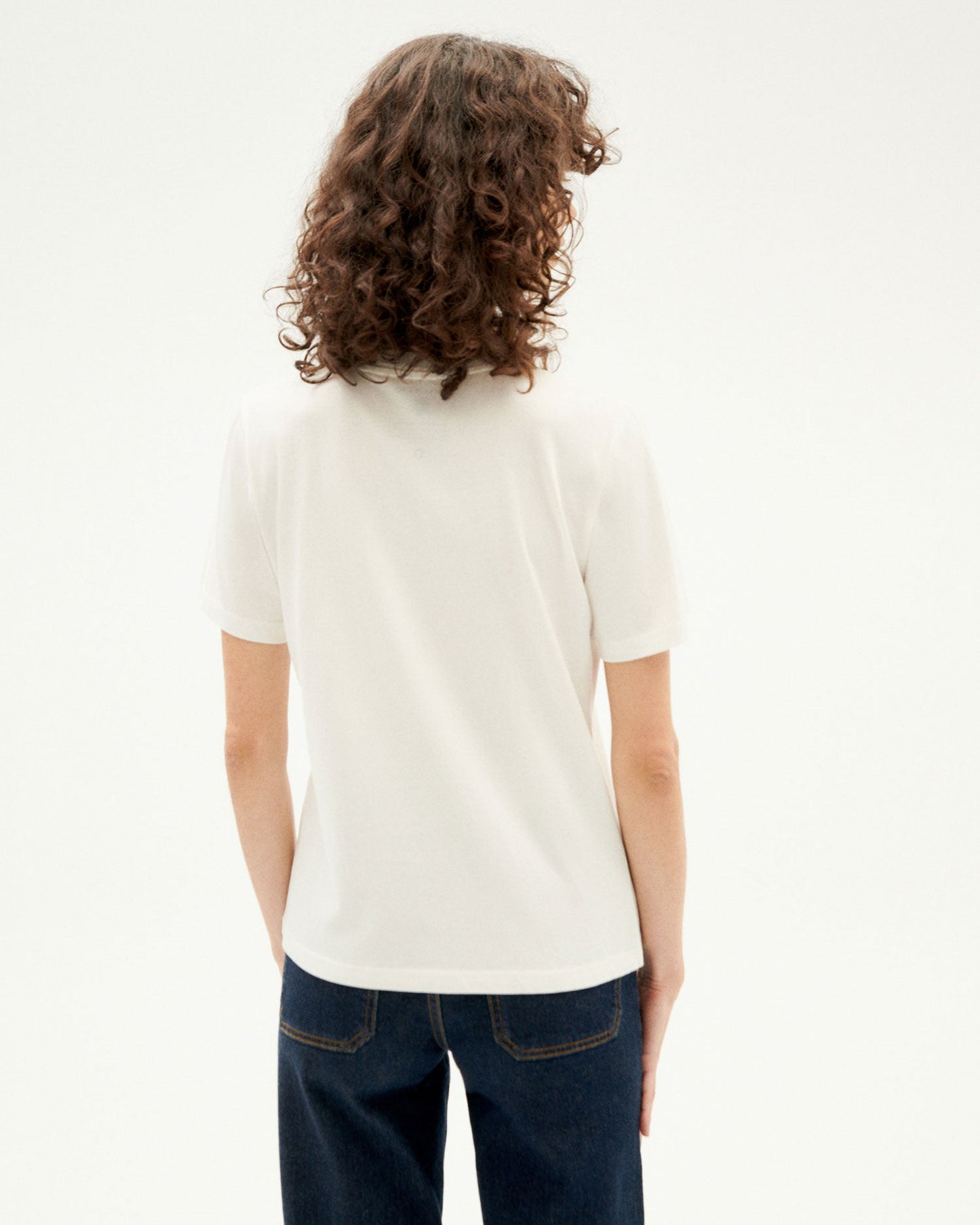 T-shirt blanc imprimé en coton bio - the med t-shirt snow white