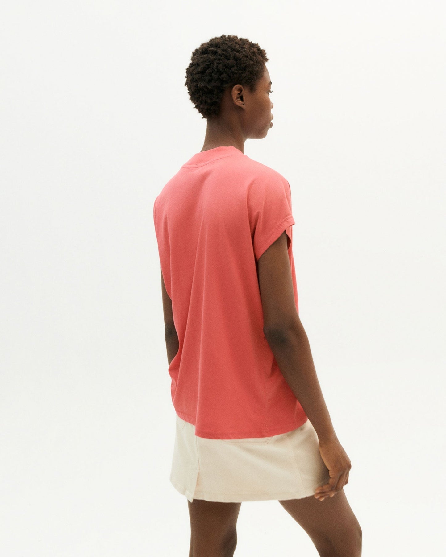 T-shirt brodé en coton bio | Rose "here comes the sun pink t-shirt"