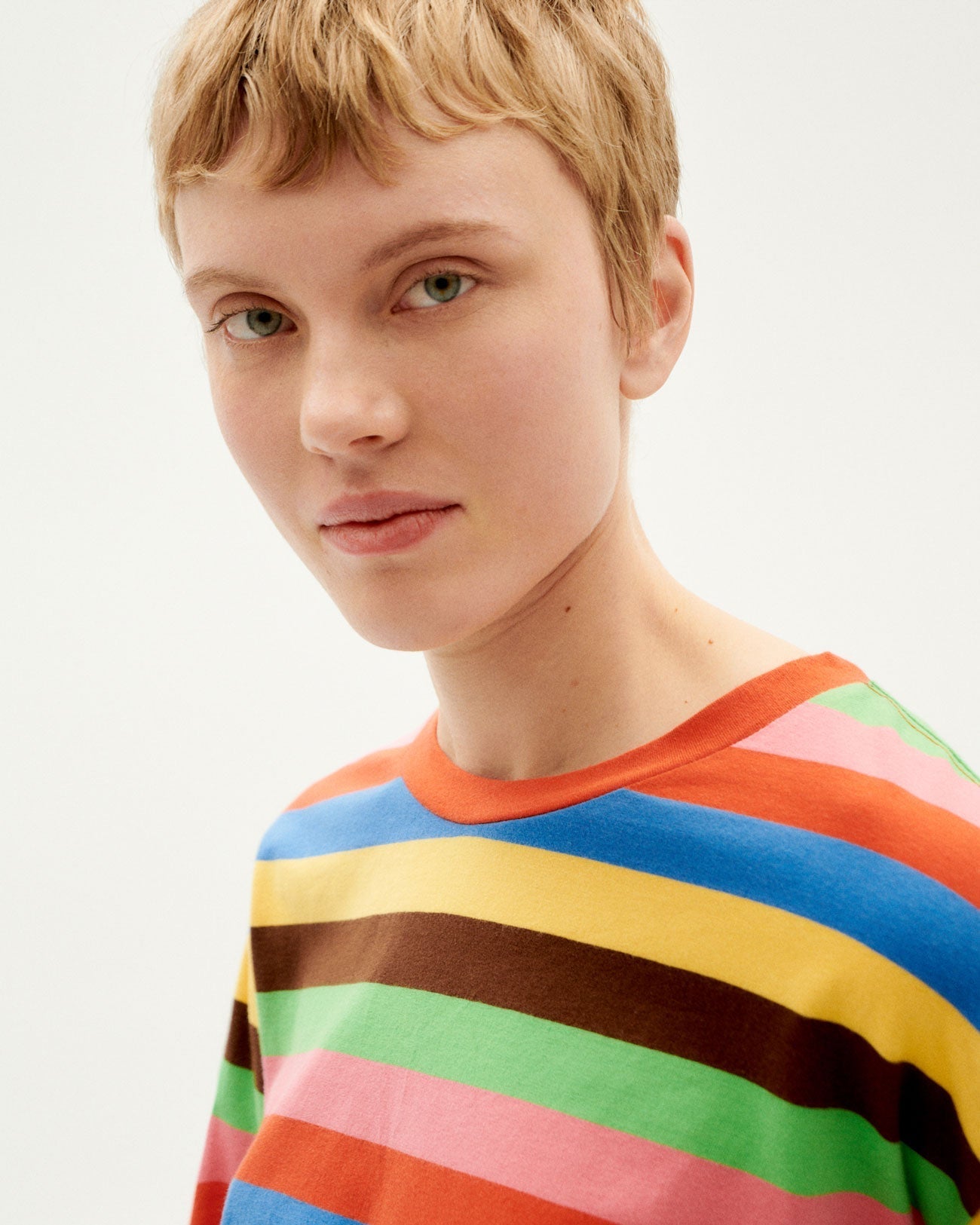T-shirt manches longues rayé en coton bio - pumpkin stripes emily t-shirt