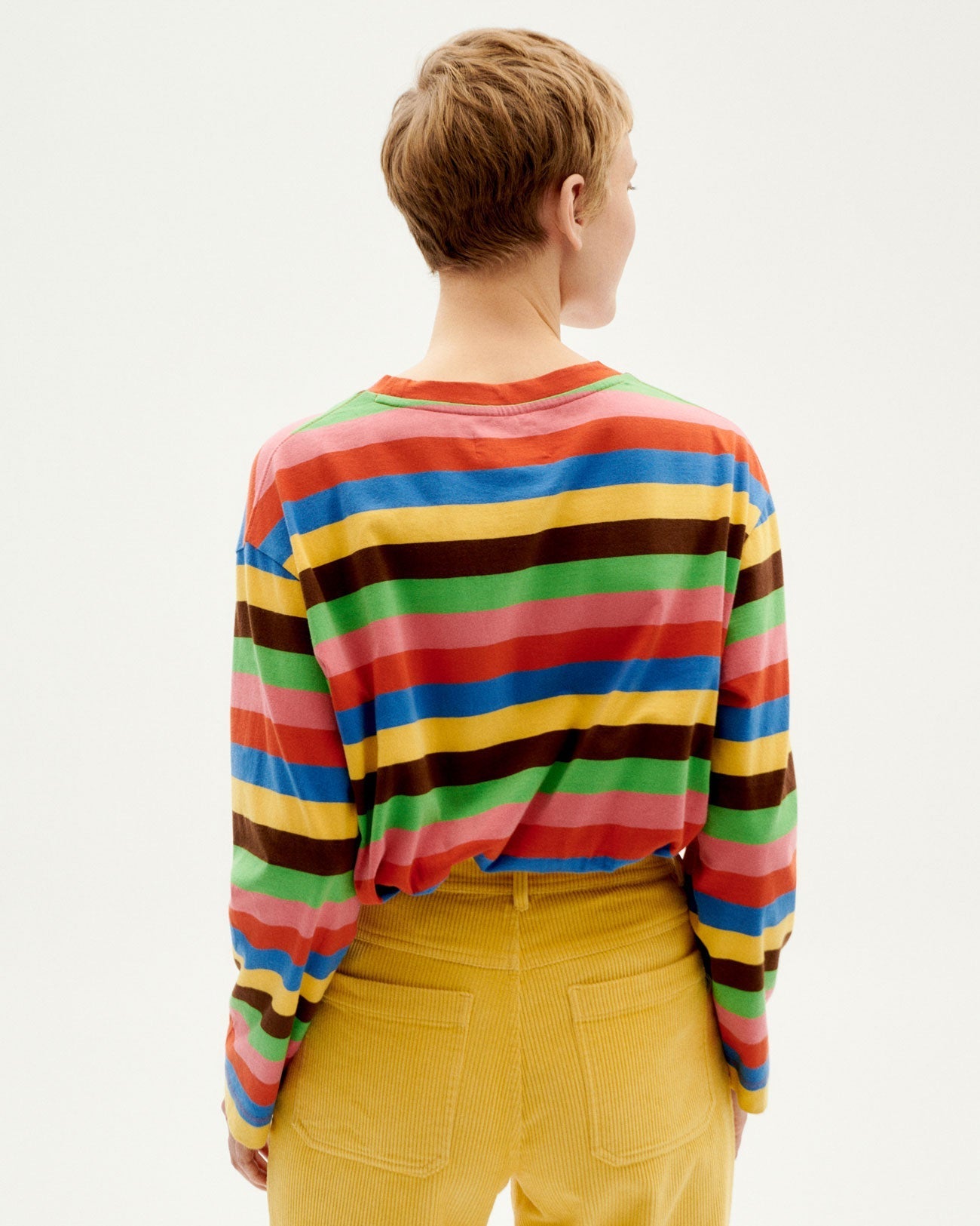 T-shirt manches longues rayé en coton bio - pumpkin stripes emily t-shirt