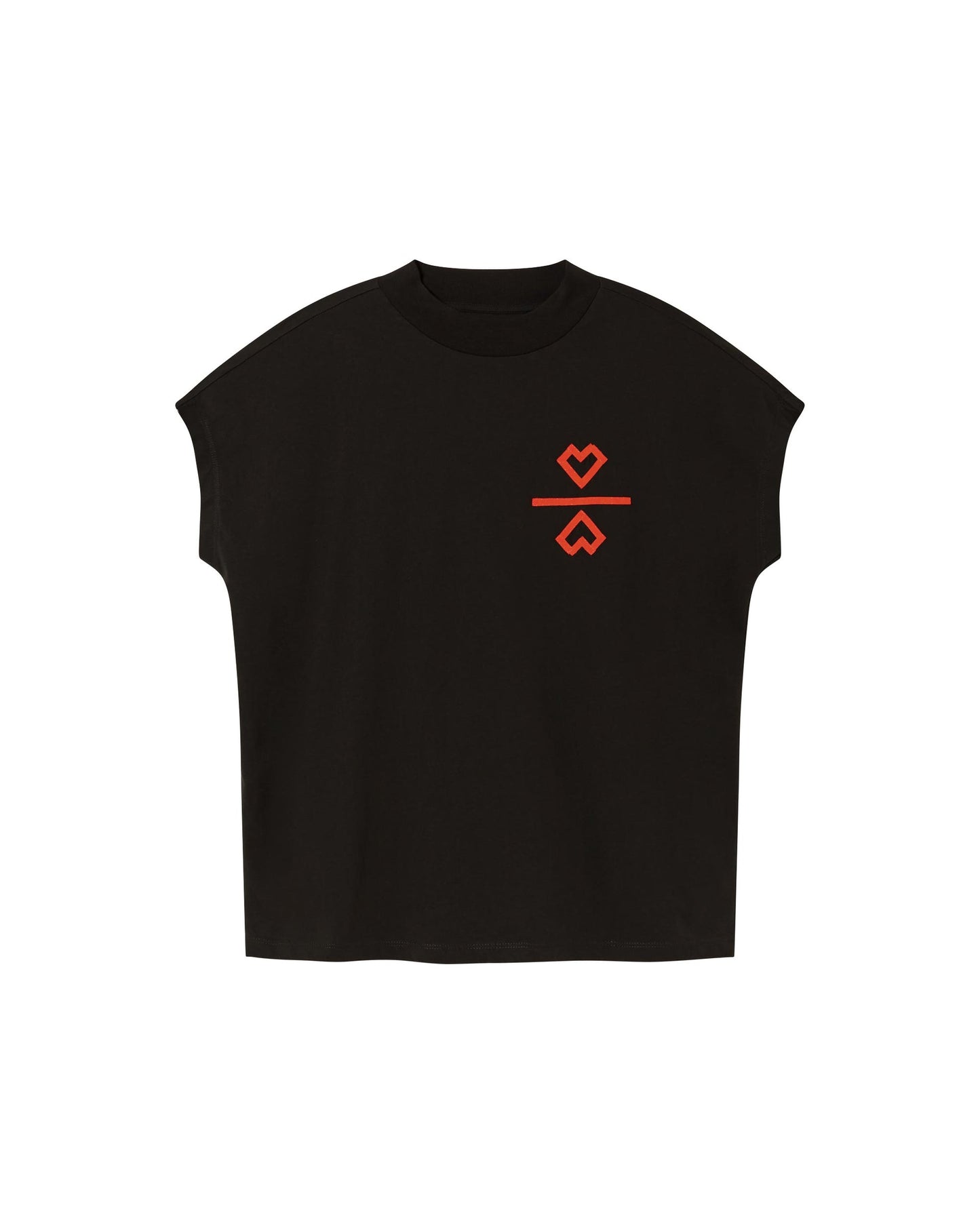 T-shirt noir à patch en coton bio - 2 hearts volta t-shirt black