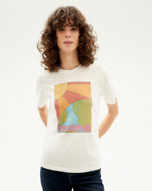 T-shirt blanc imprimé en coton bio - mama juno t-shirt snow white