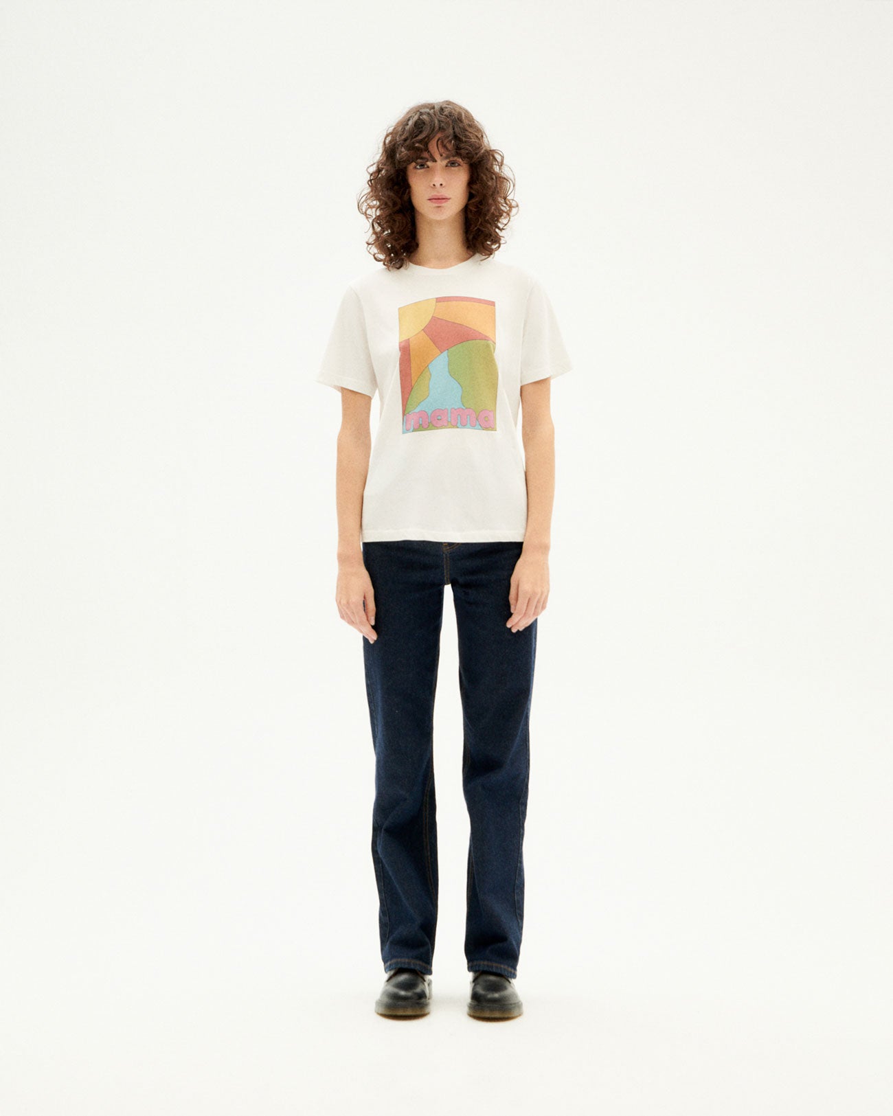 T-shirt blanc imprimé en coton bio - mama juno t-shirt snow white