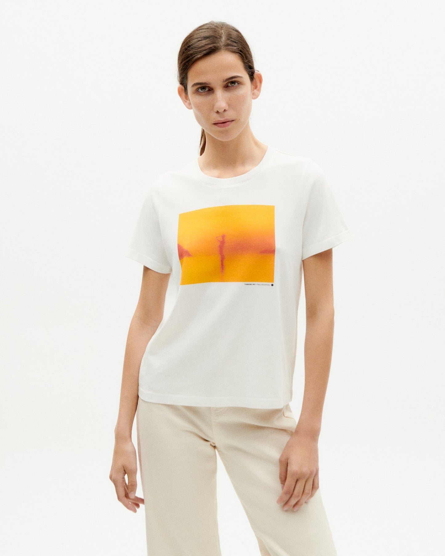 T-shirt imprimé en coton bio | Blanc à motifs "rousteau ida t-shirt snow white"