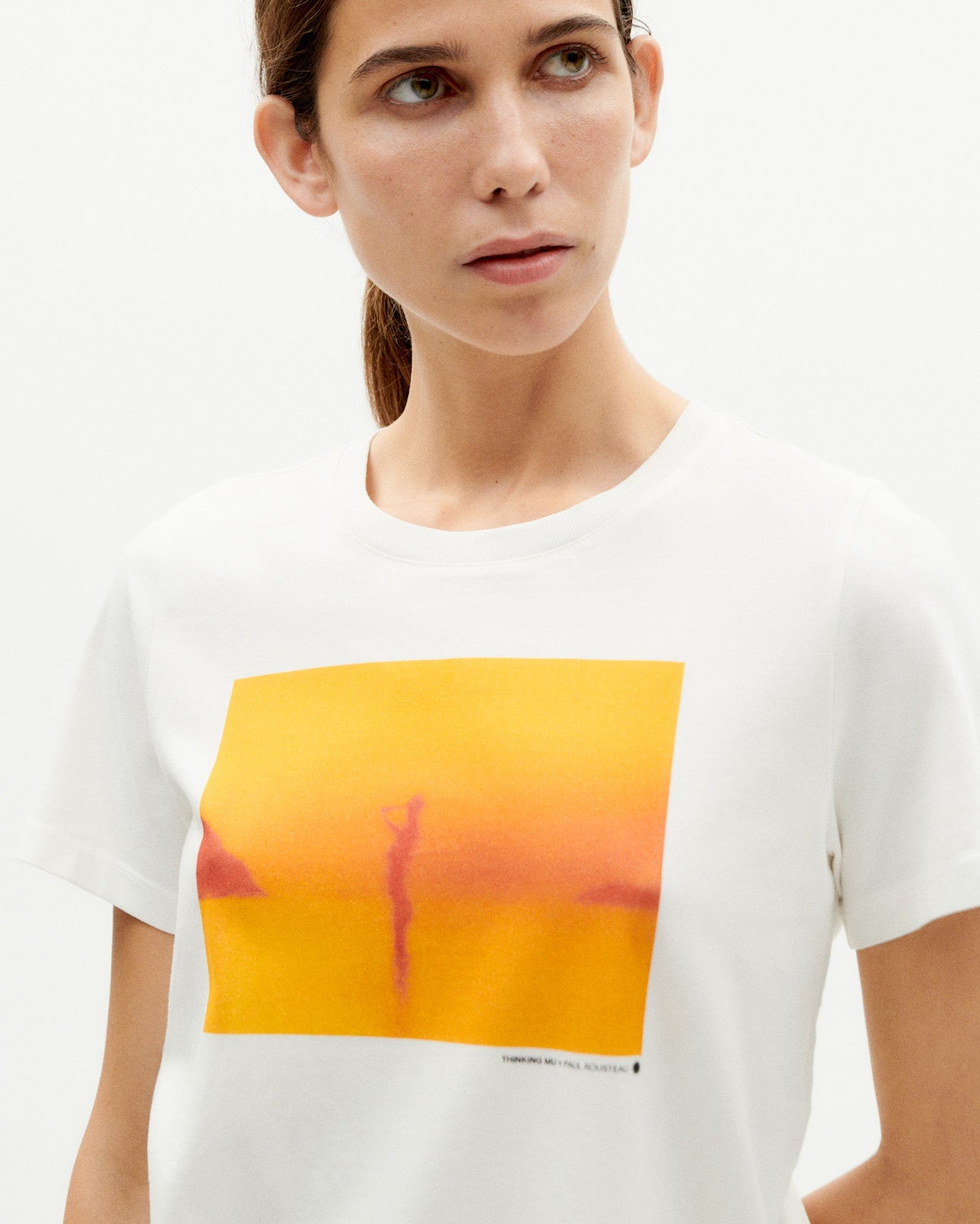 T-shirt imprimé en coton bio | Blanc à motifs "rousteau ida t-shirt snow white"