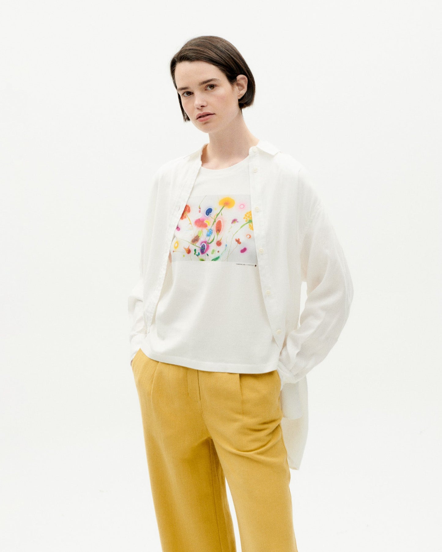 T-shirt imprimé en coton bio | Blanc à motifs "feuz day ida t-shirt snow white"