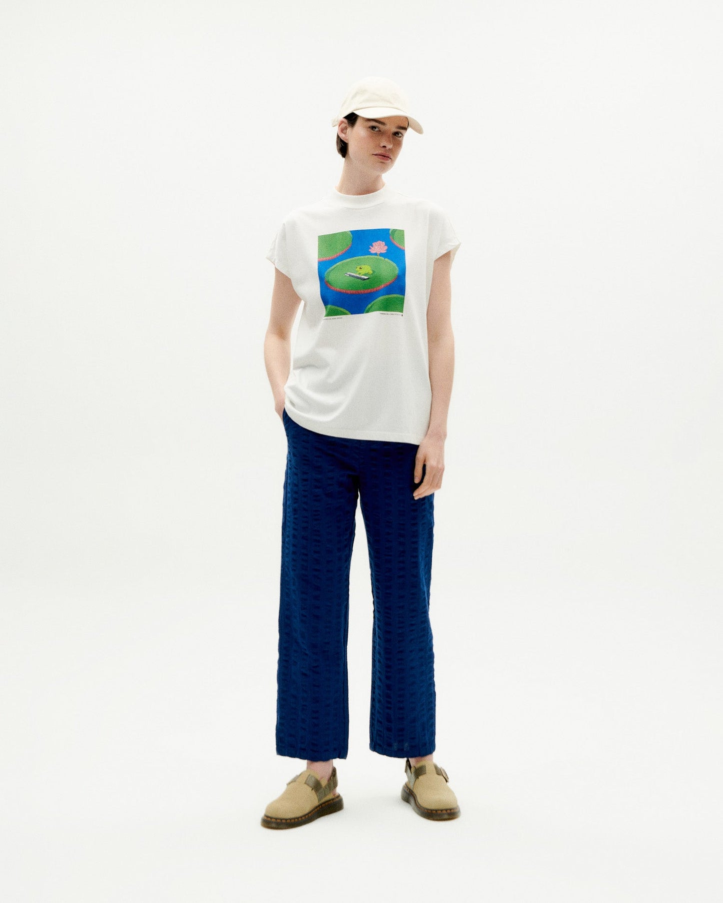 T-shirt imprimé en coton bio | Blanc "frog volta t-shirt snow white"