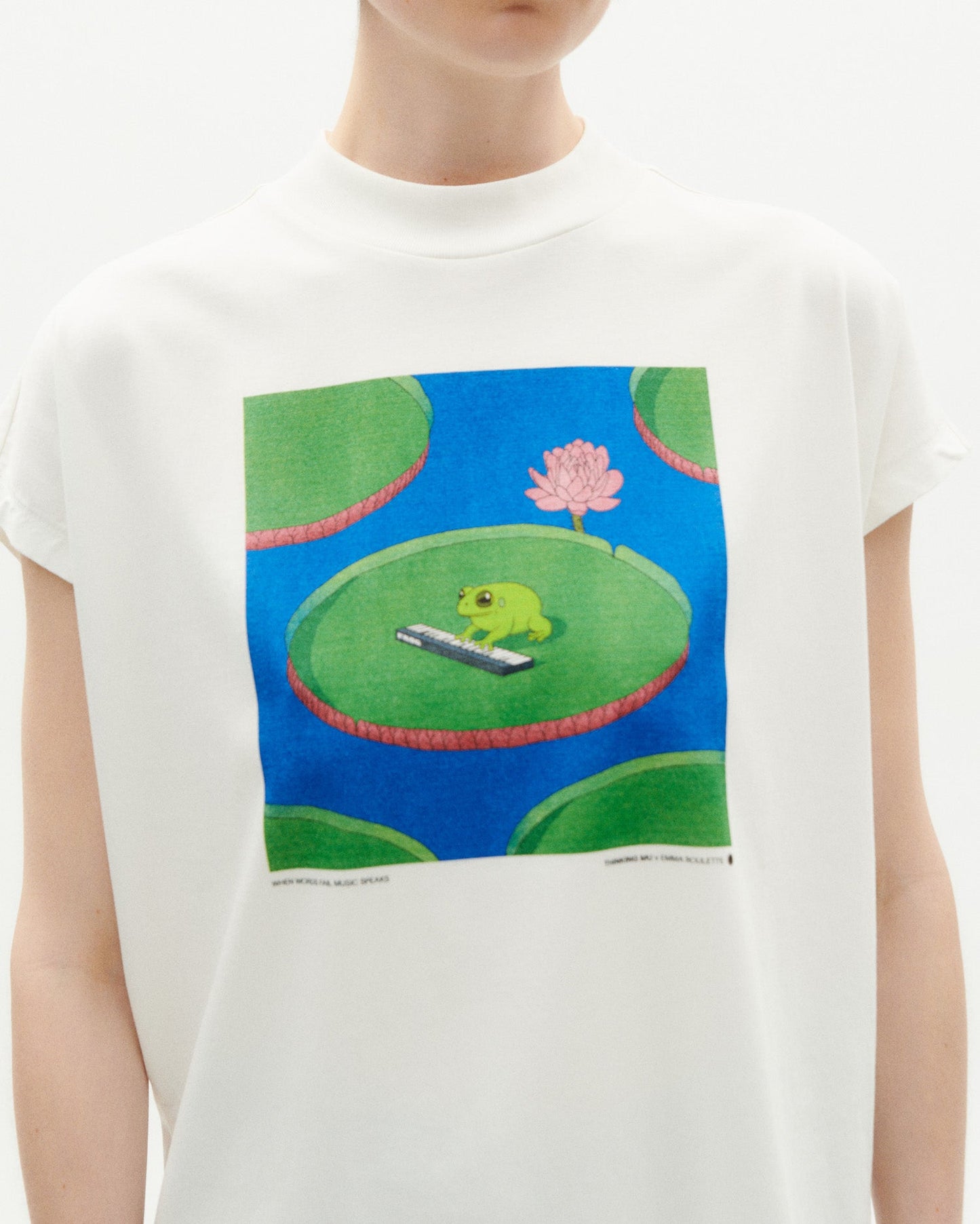 T-shirt imprimé en coton bio | Blanc "frog volta t-shirt snow white"