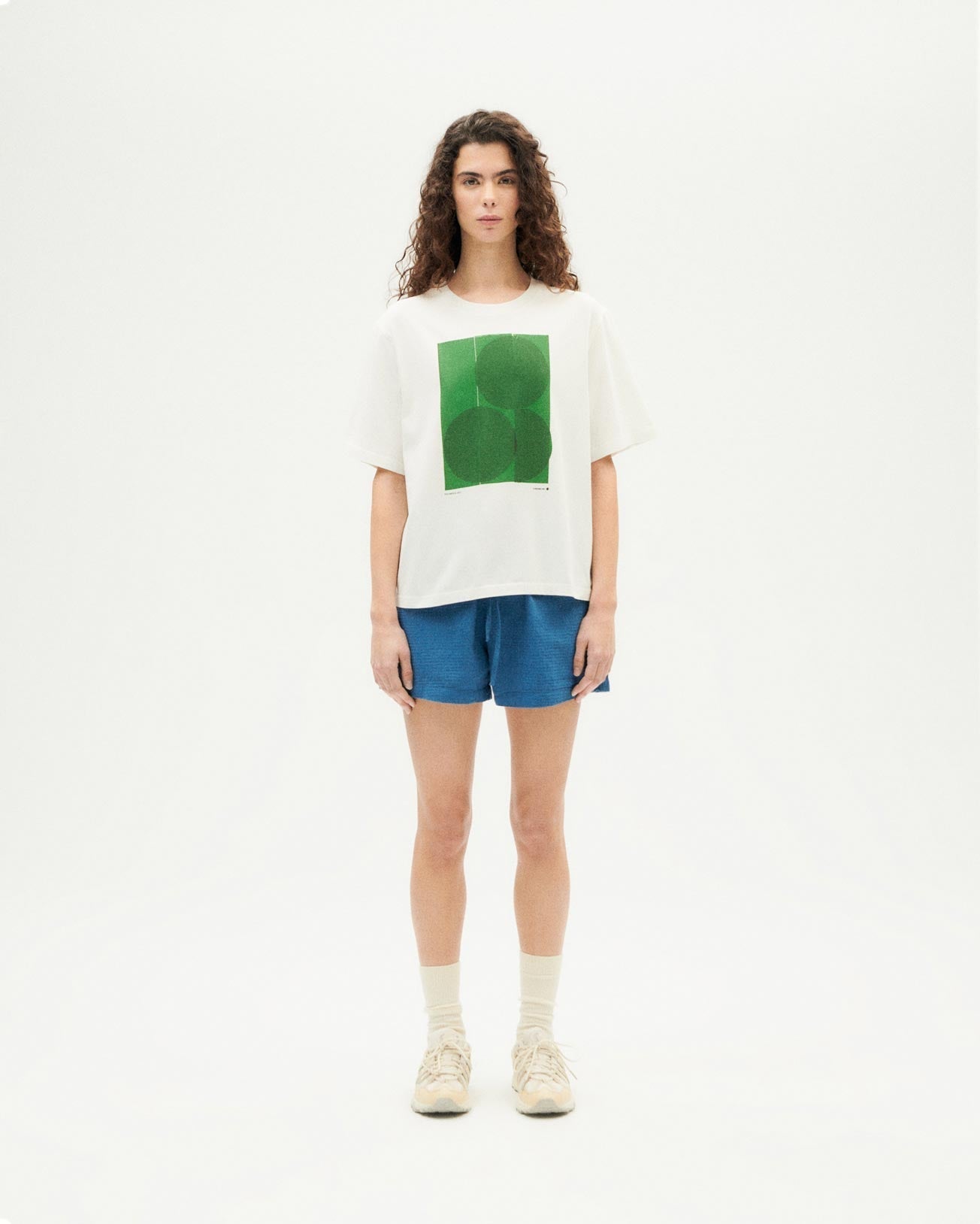 Short texturé en coton bio | Bleu "dark heritage loop geranio shorts"
