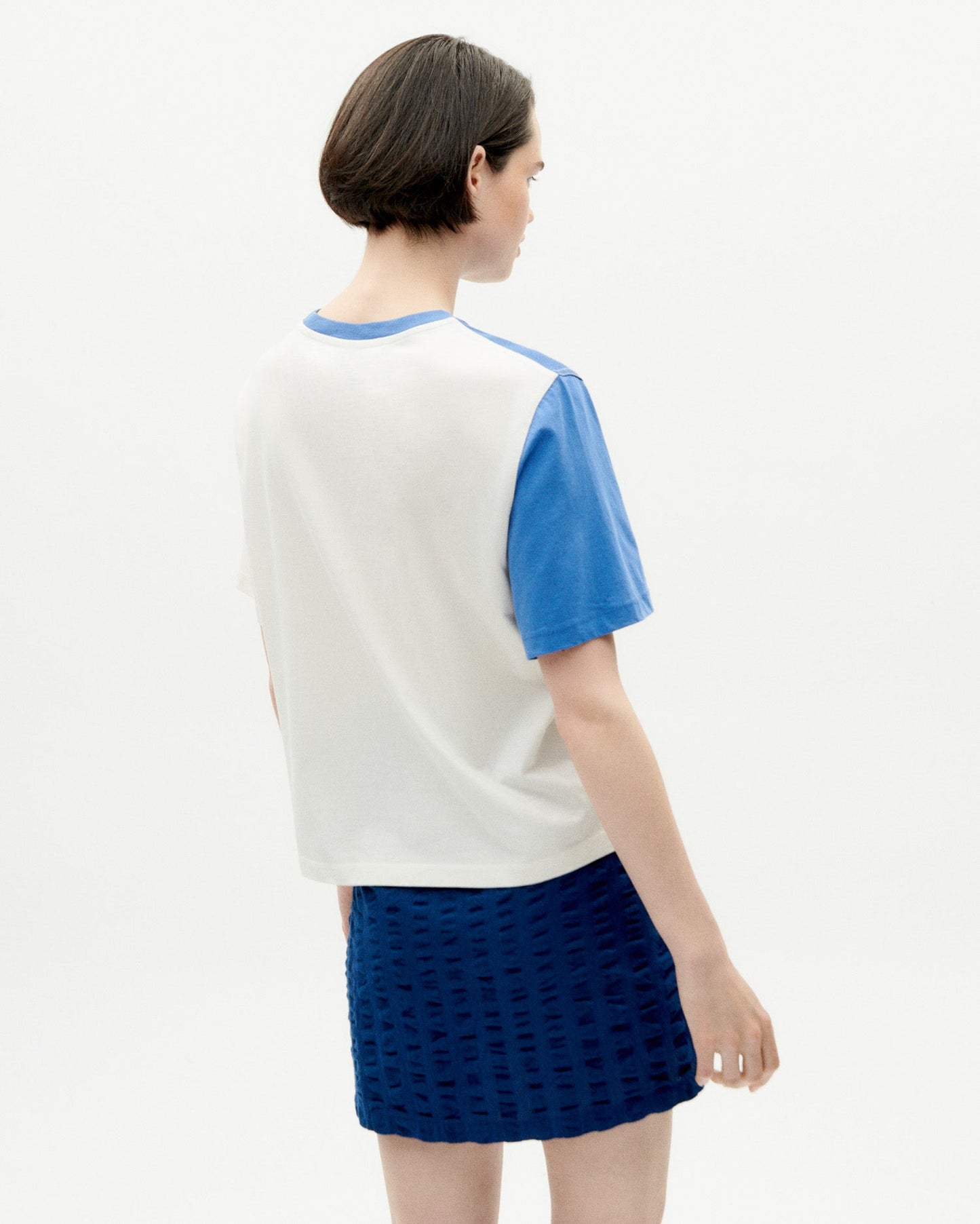T-shirt en coton bio | Blanc à motifs "abstract lucia t-shirt snow white"