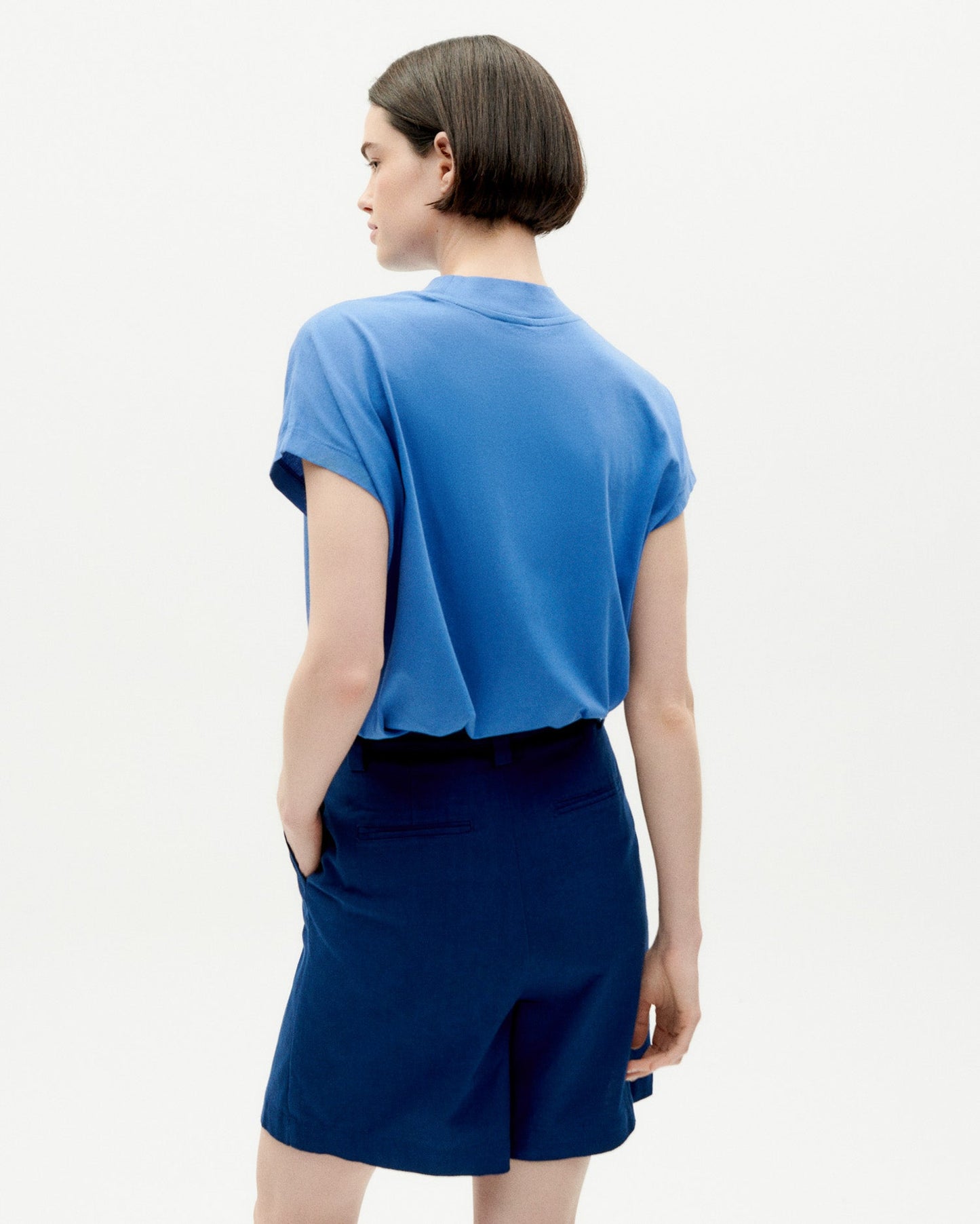 T-shirt brodé en coton bio | Bleu "heres comes the sun heritage blue t-shirt"
