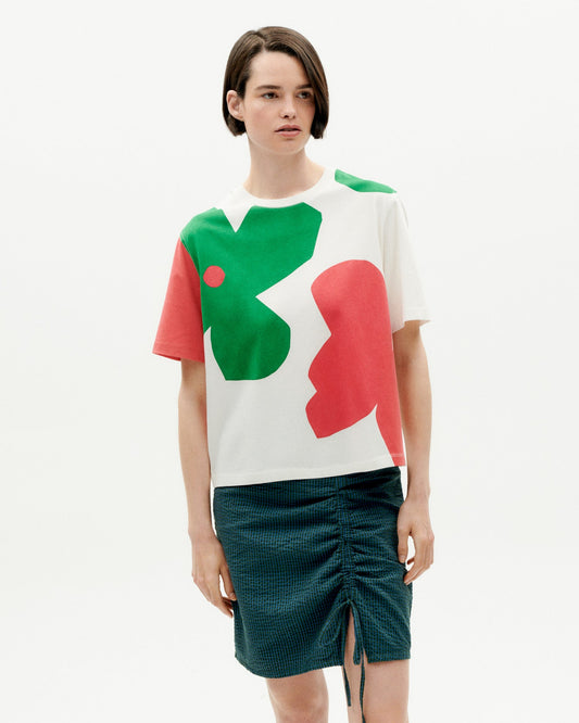 T-shirt en coton bio | blanc à motifs "butterfly super big lucia t-shirt snow white"
