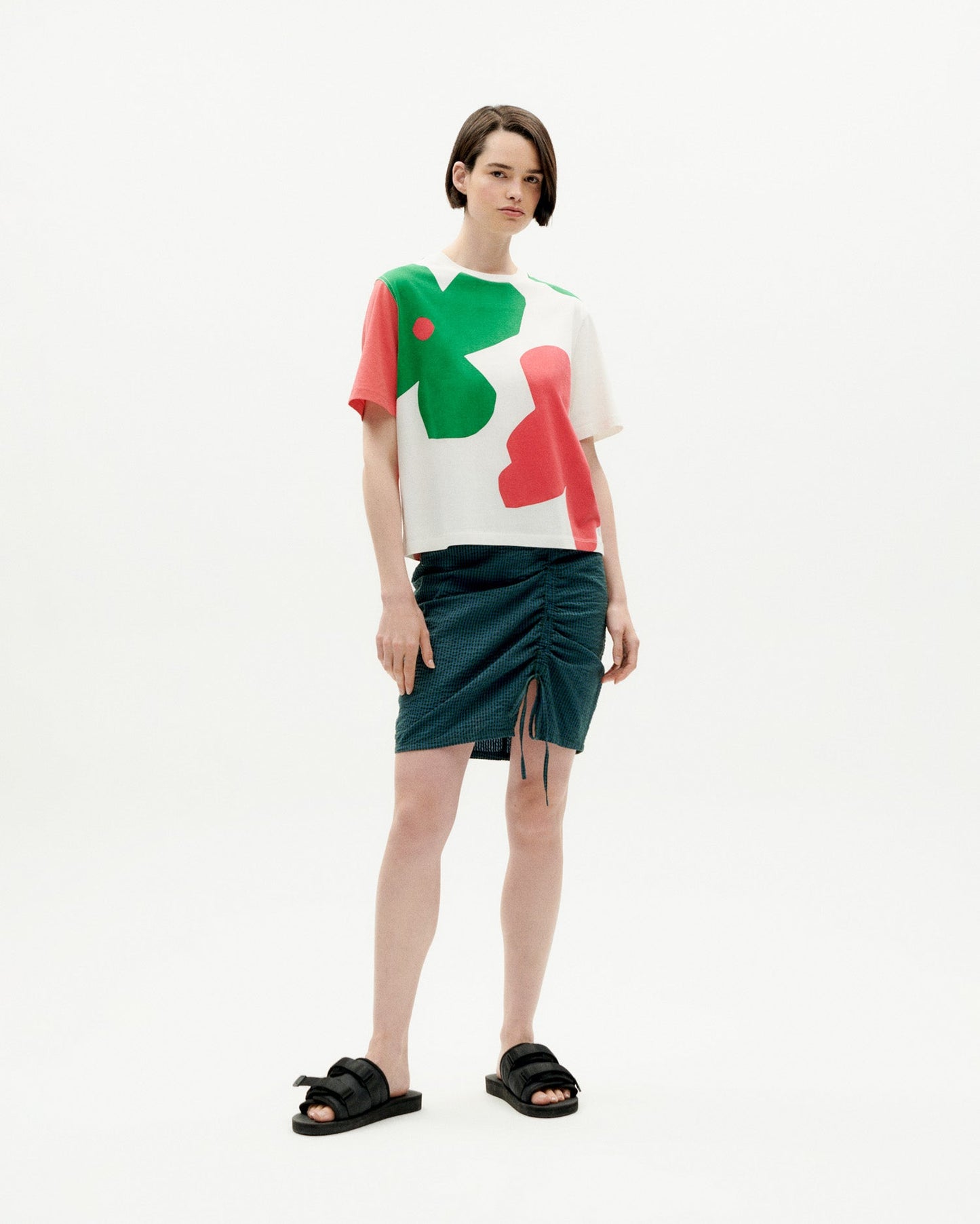 T-shirt en coton bio | blanc à motifs "butterfly super big lucia t-shirt snow white"